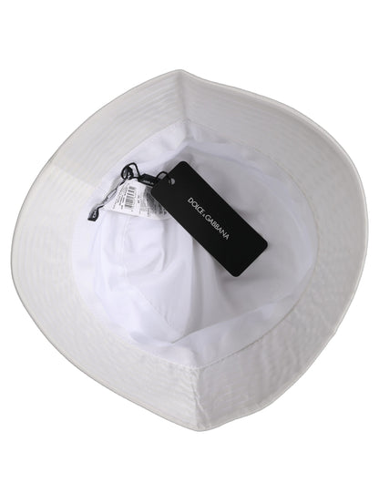 Dolce & Gabbana Men White Nylon Wide Brim Bucket Hat
