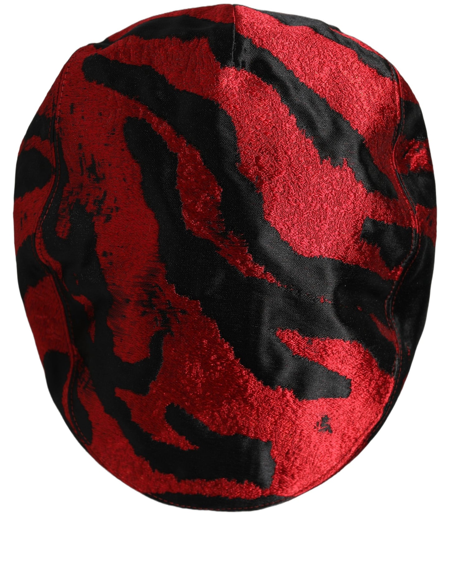 Dolce & Gabbana Men Red Black Stripe Cotton Newsboy Cap