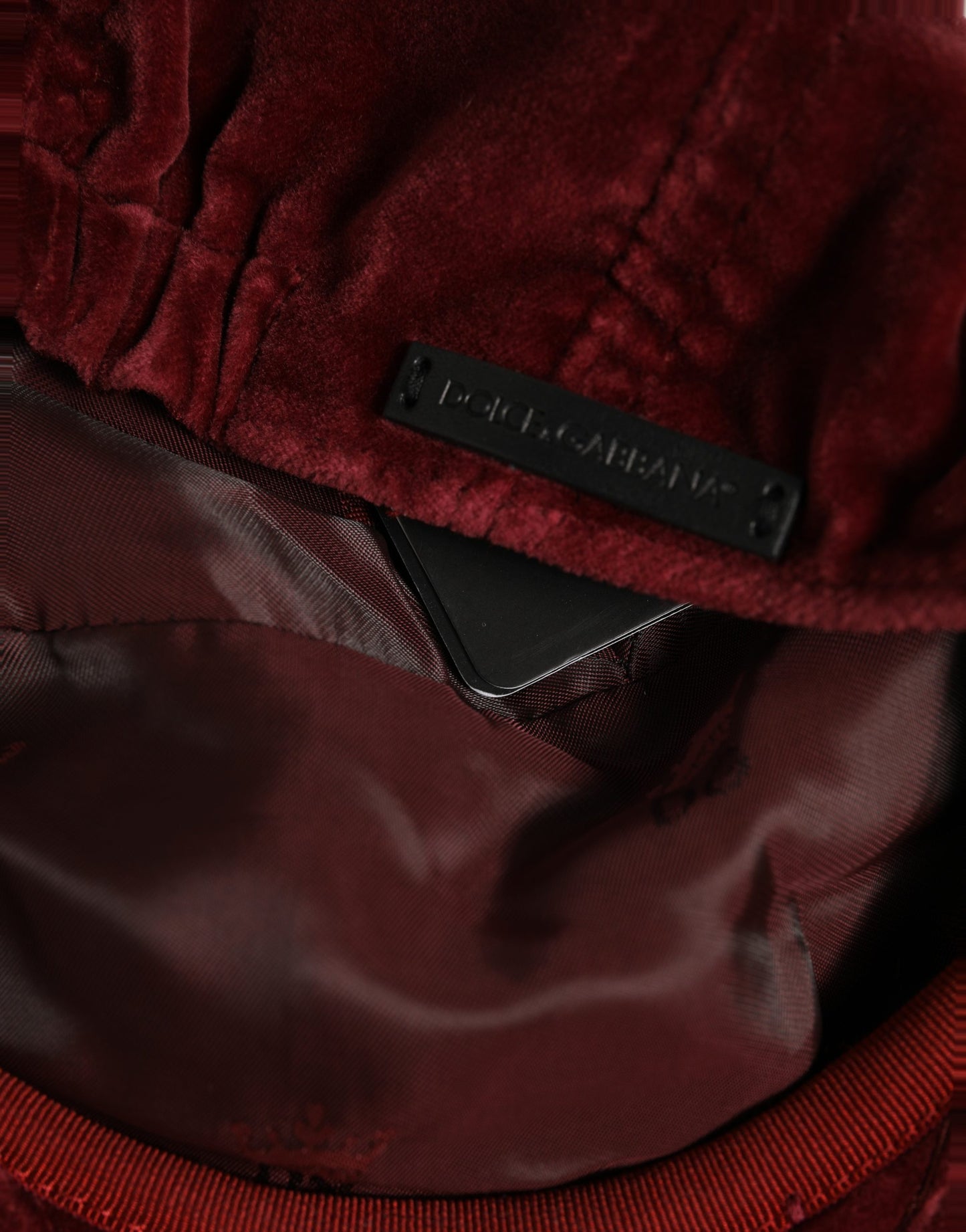 Dolce & Gabbana Men Dark Red Cotton Newsboy Cap