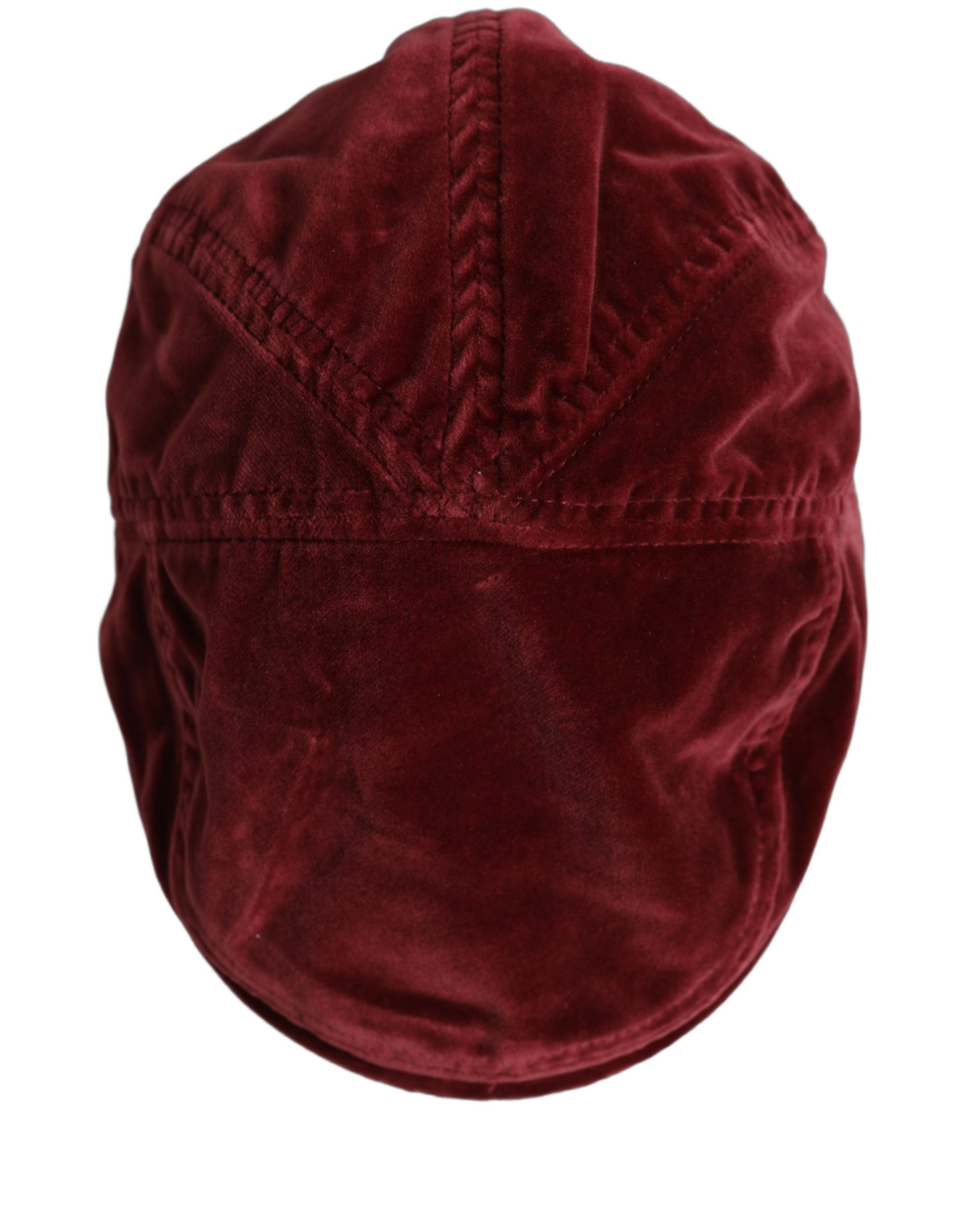 Dolce & Gabbana Men Dark Red Cotton Newsboy Cap