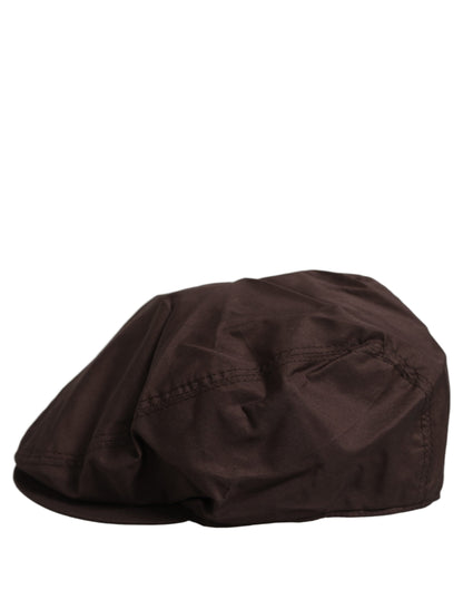 Dolce & Gabbana Men Brown Cotton and Silk Newsboy Cap