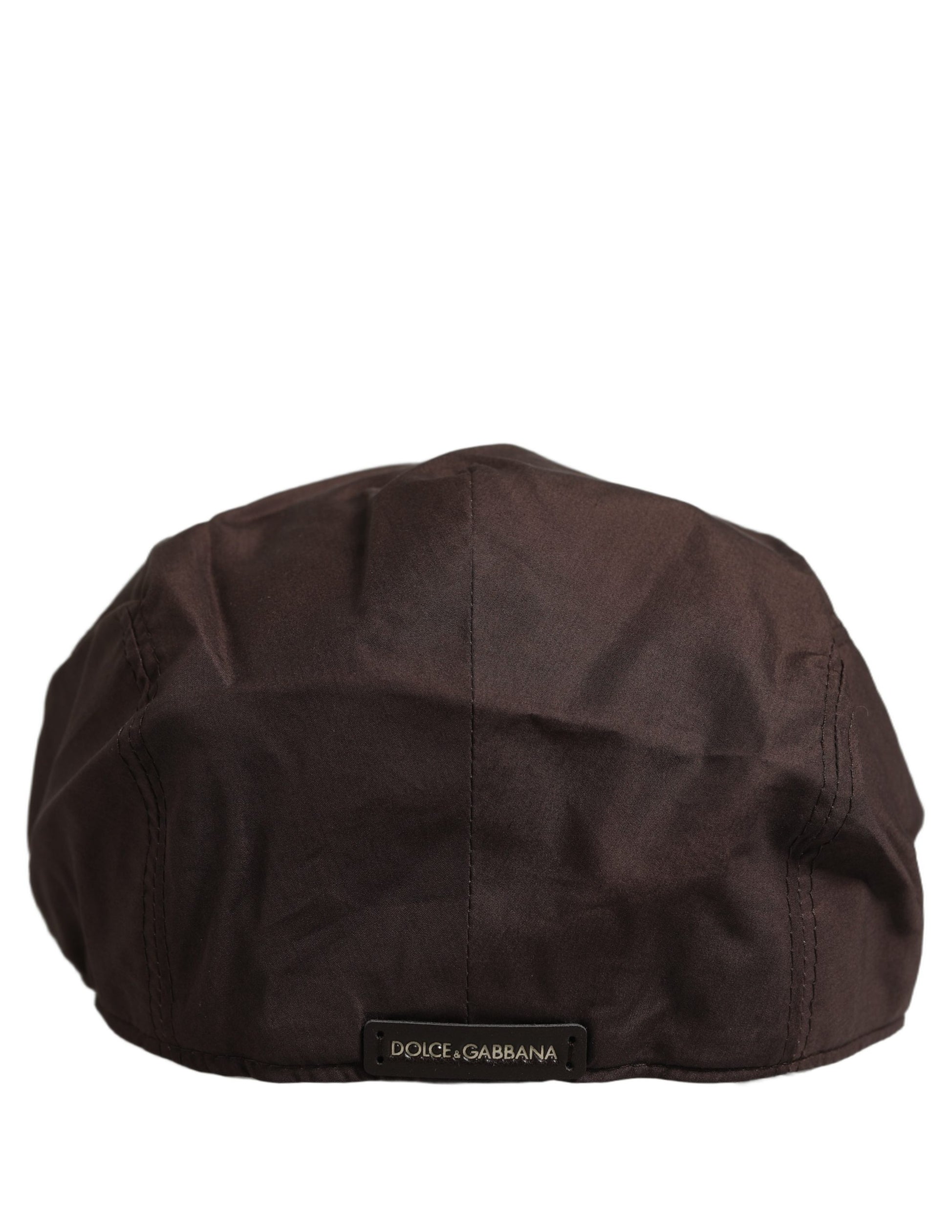 Dolce & Gabbana Men Brown Cotton and Silk Newsboy Cap