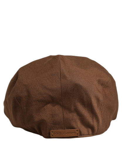 Dolce & Gabbana Men's Brown Cotton Silk Newsboy Cap