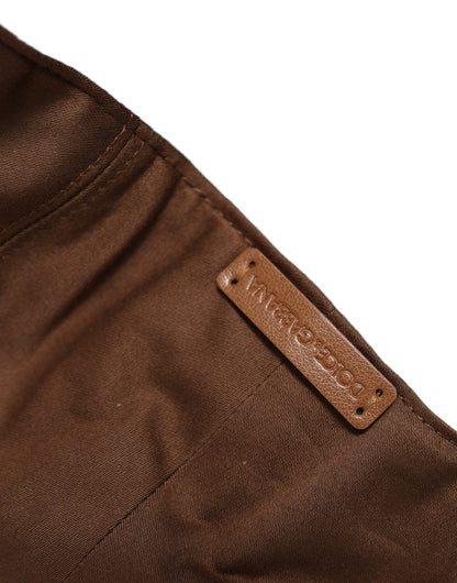 Dolce & Gabbana Men's Brown Cotton Silk Newsboy Cap