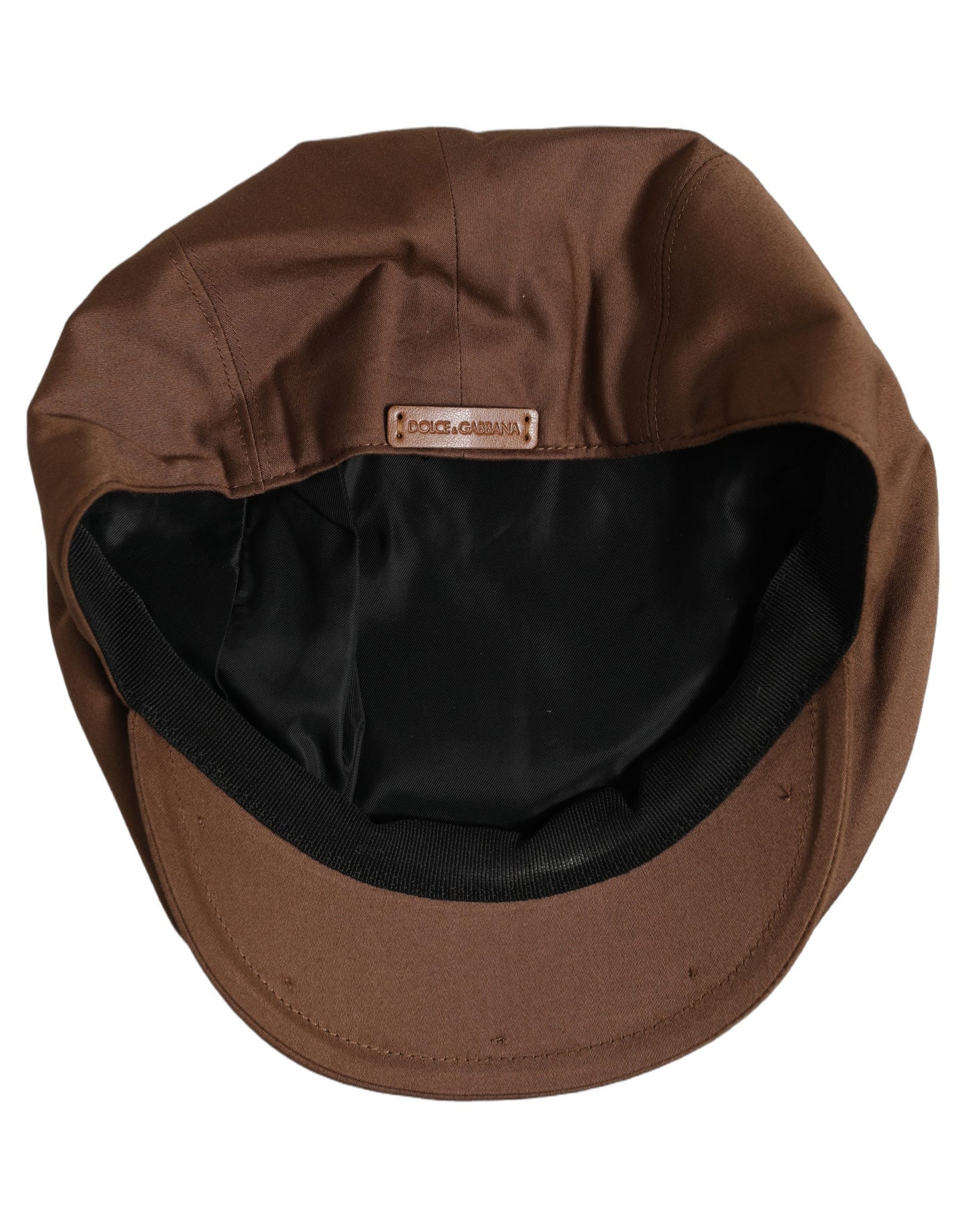 Dolce & Gabbana Men's Brown Cotton Silk Newsboy Cap