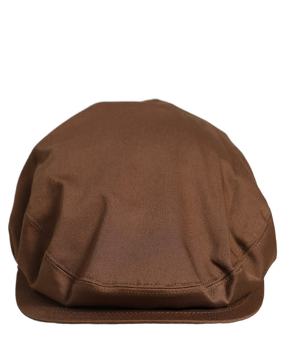 Dolce & Gabbana Men's Brown Cotton Silk Newsboy Cap