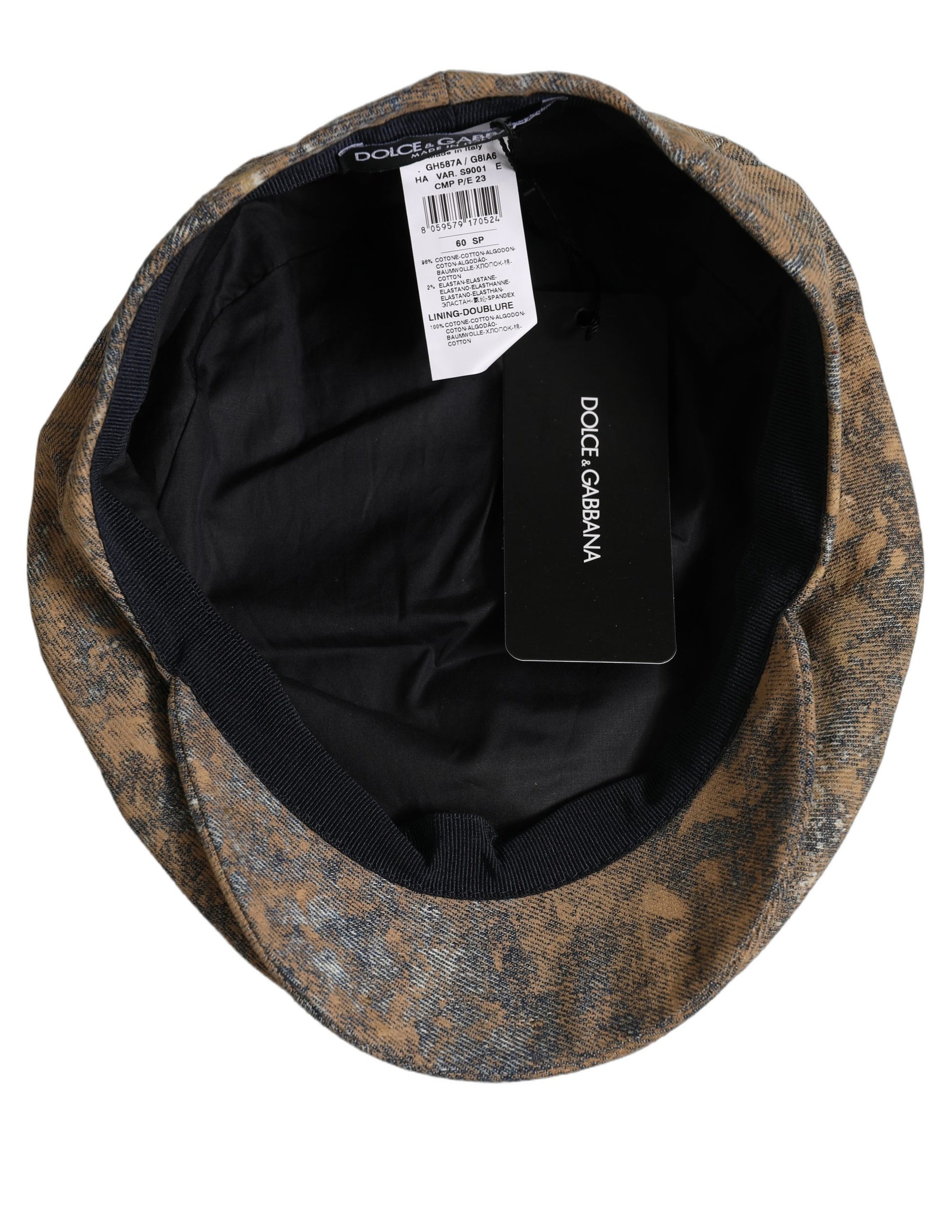 Dolce & Gabbana Men Brown Cotton Newsboy Cap