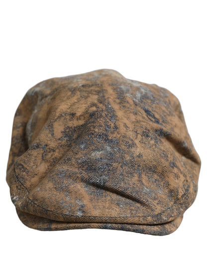Dolce & Gabbana Men Brown Cotton Newsboy Cap