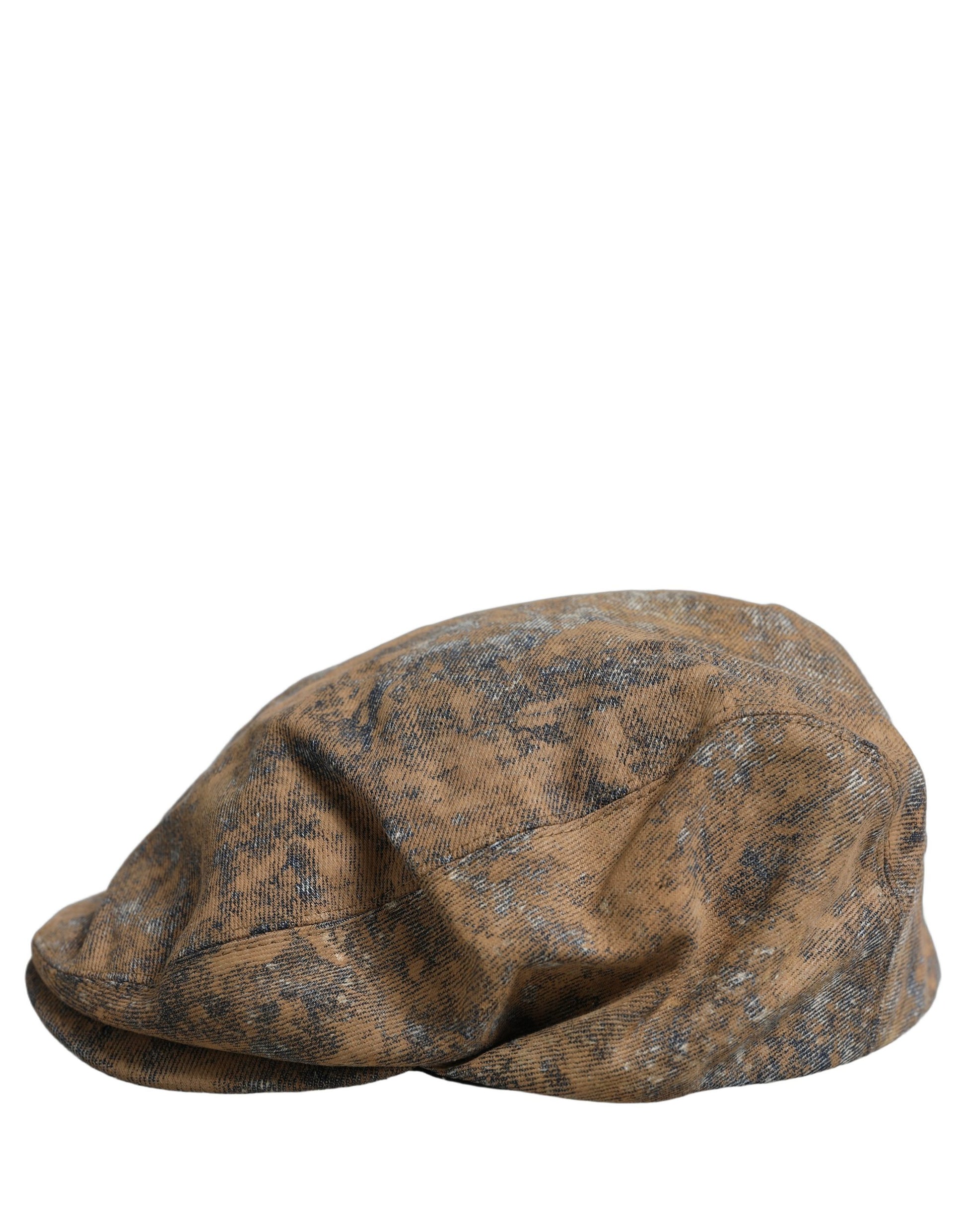 Dolce & Gabbana Men Brown Cotton Newsboy Cap