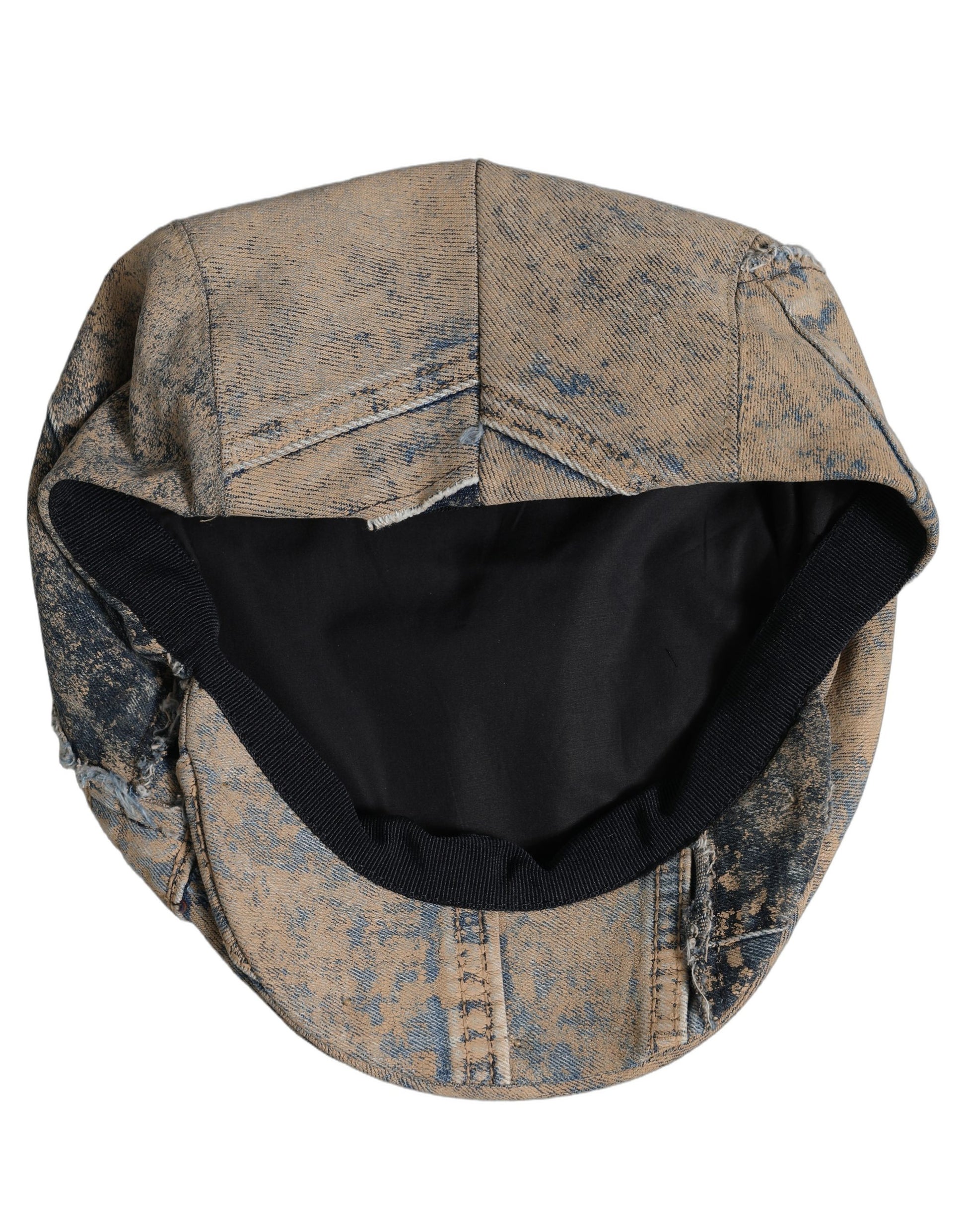 Dolce & Gabbana Brown Cotton Denim Newsboy Cap