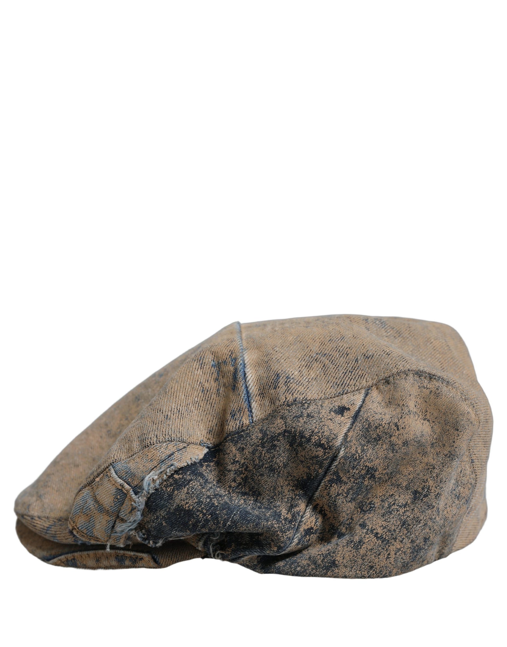 Dolce & Gabbana Brown Cotton Denim Newsboy Cap