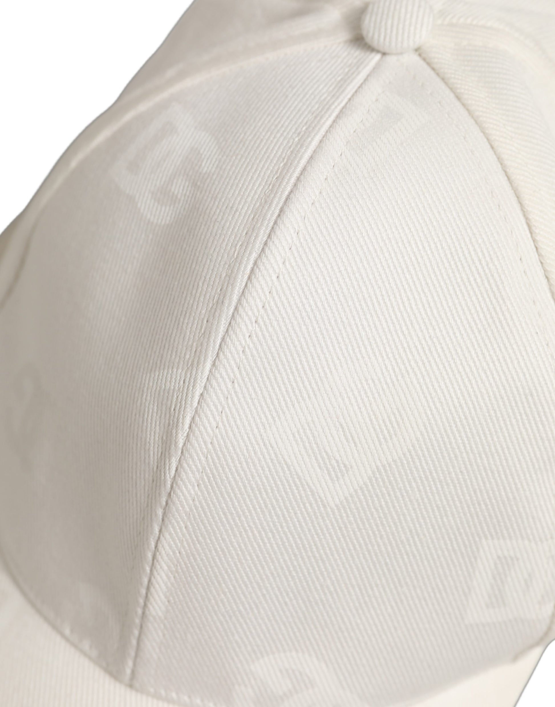 Dolce & Gabbana Men Off White Cotton Stretch Baseball Capello Hat