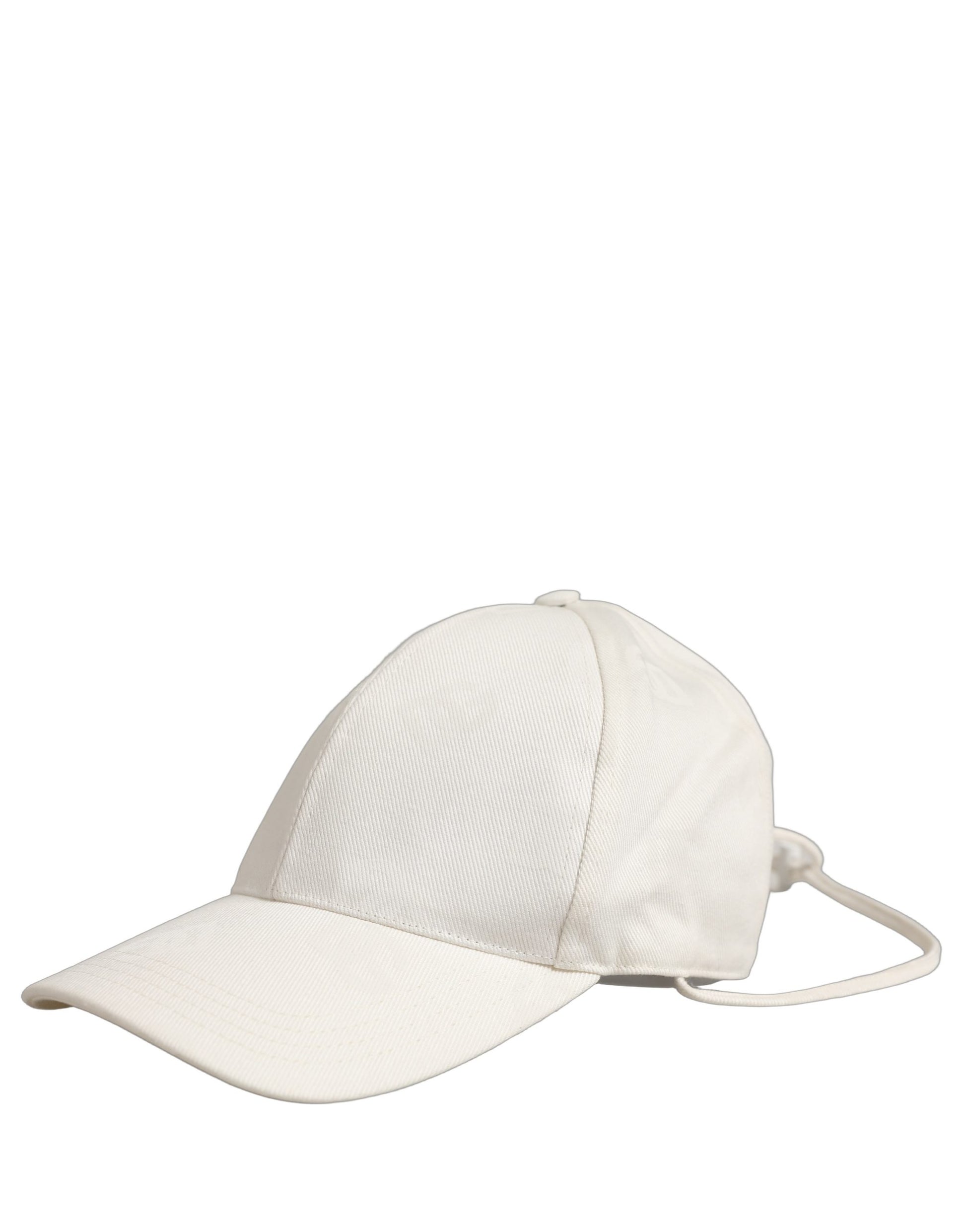 Dolce & Gabbana Men Off White Cotton Stretch Baseball Capello Hat