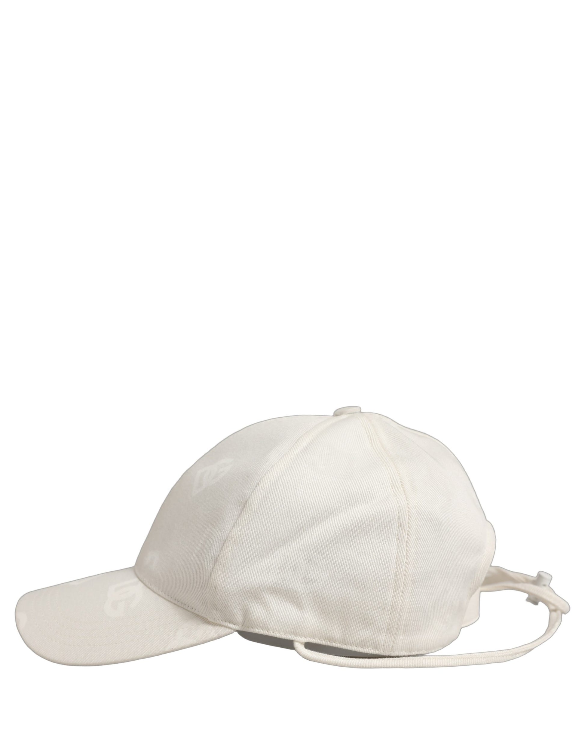 Dolce & Gabbana Men Off White Cotton Stretch Baseball Capello Hat
