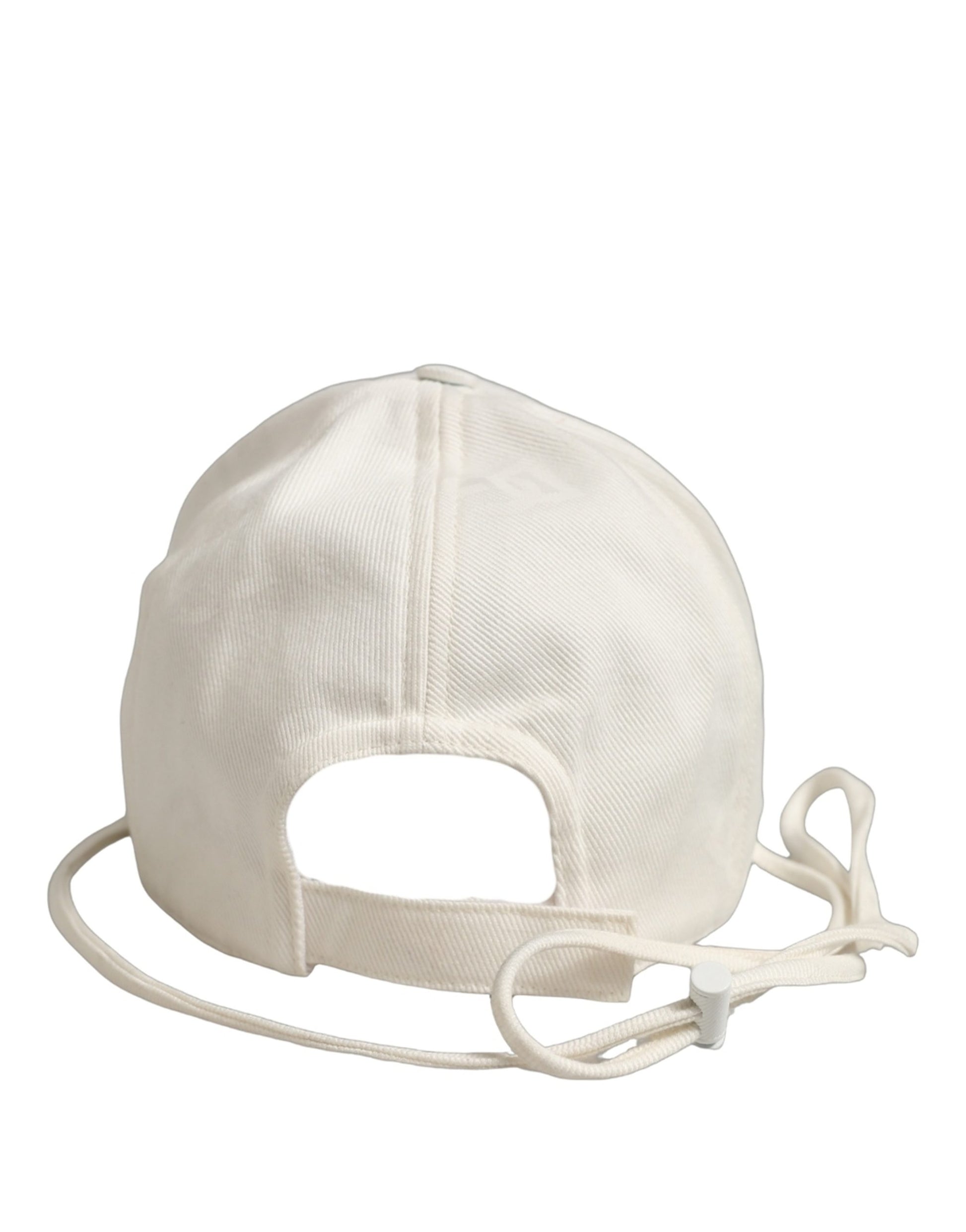 Dolce & Gabbana Men Off White Cotton Stretch Baseball Capello Hat