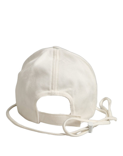 Dolce & Gabbana Men Off White Cotton Stretch Baseball Capello Hat