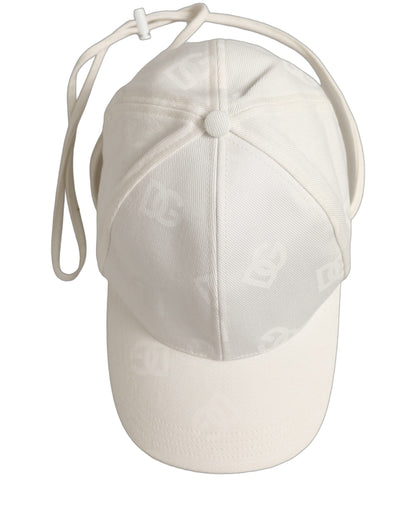 Dolce & Gabbana Men Off White Cotton Stretch Baseball Capello Hat