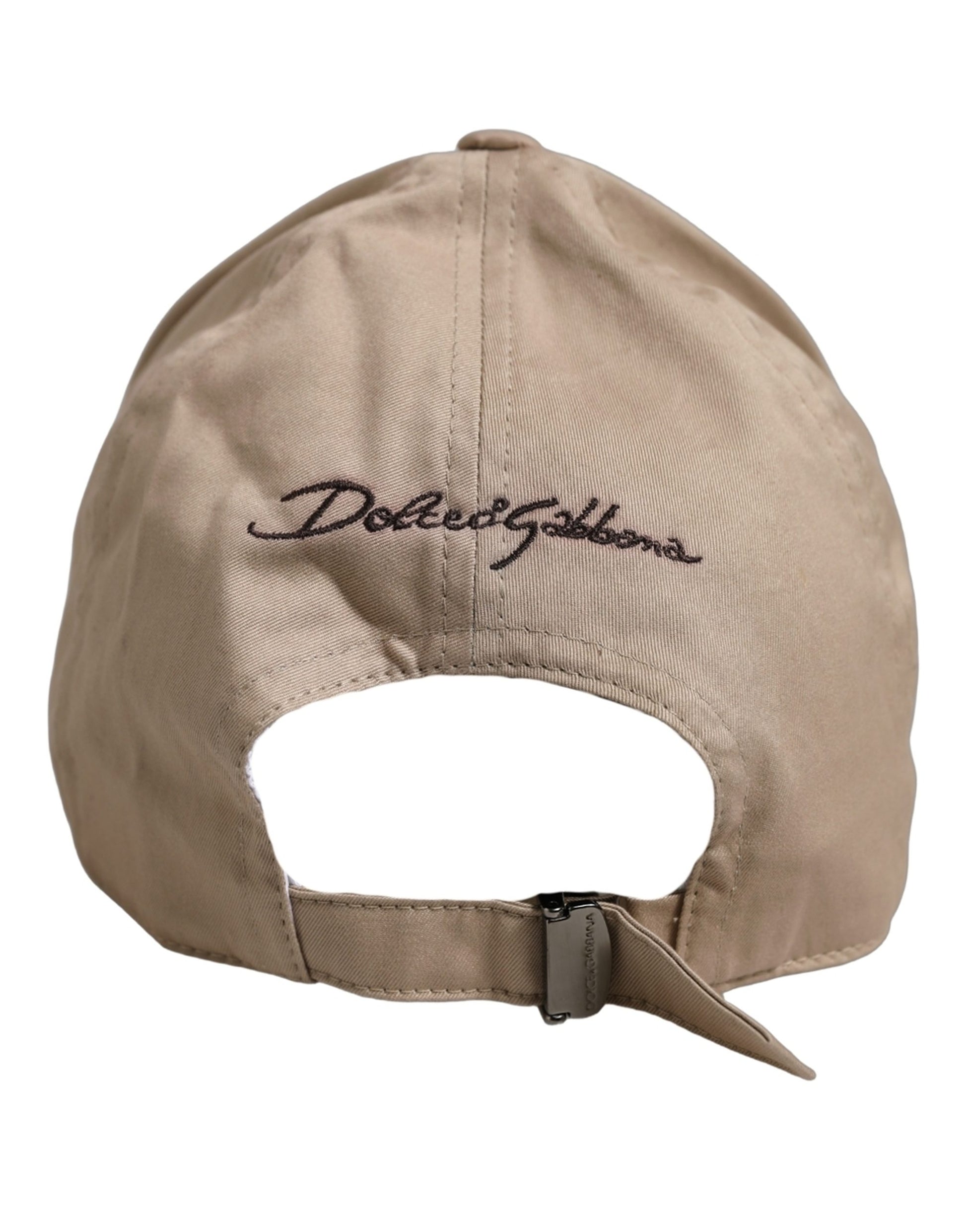 Dolce & Gabbana Beige Cotton Stretch Baseball Cap Hat