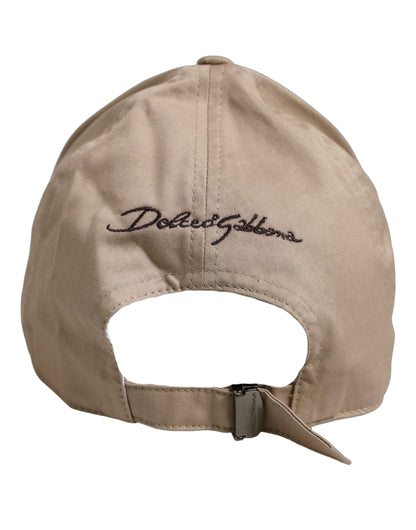 Dolce & Gabbana Beige Cotton Stretch Baseball Cap Hat