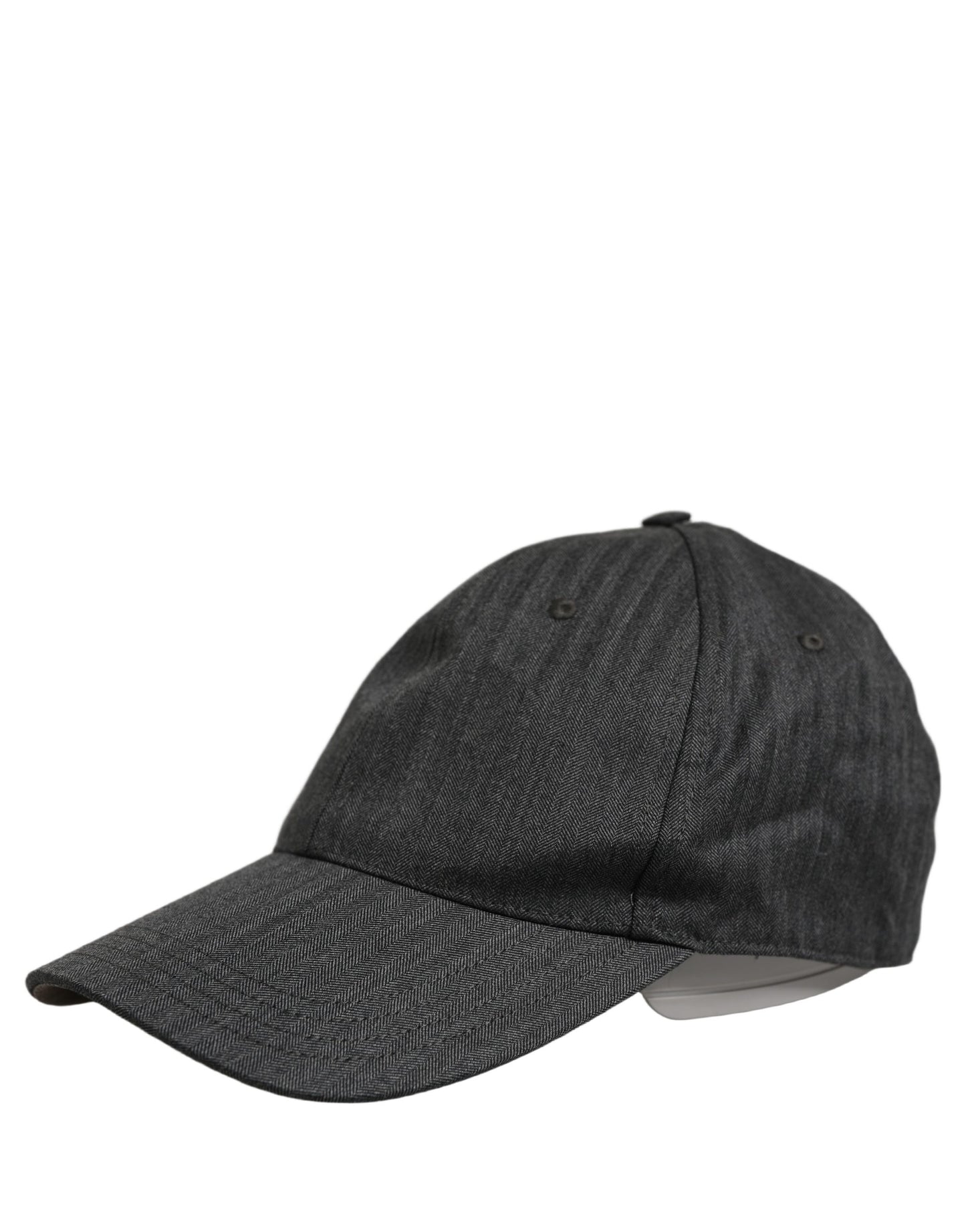 Dolce & Gabbana Men Dark Gray Herringbone Cotton Baseball Cap