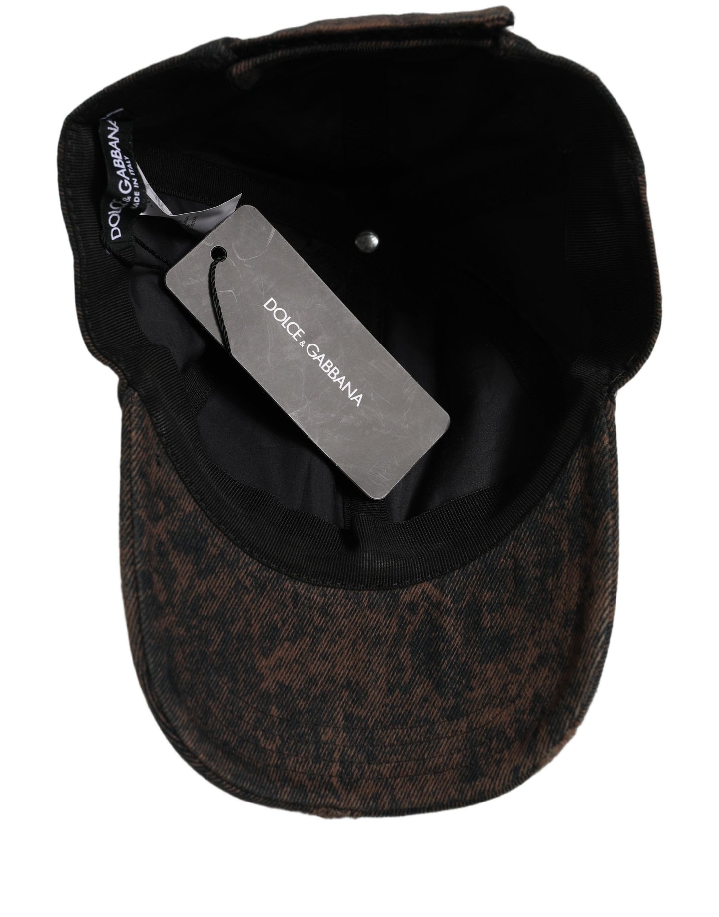 Dolce & Gabbana Men Brown Distressed Cotton Baseball Cap Hat