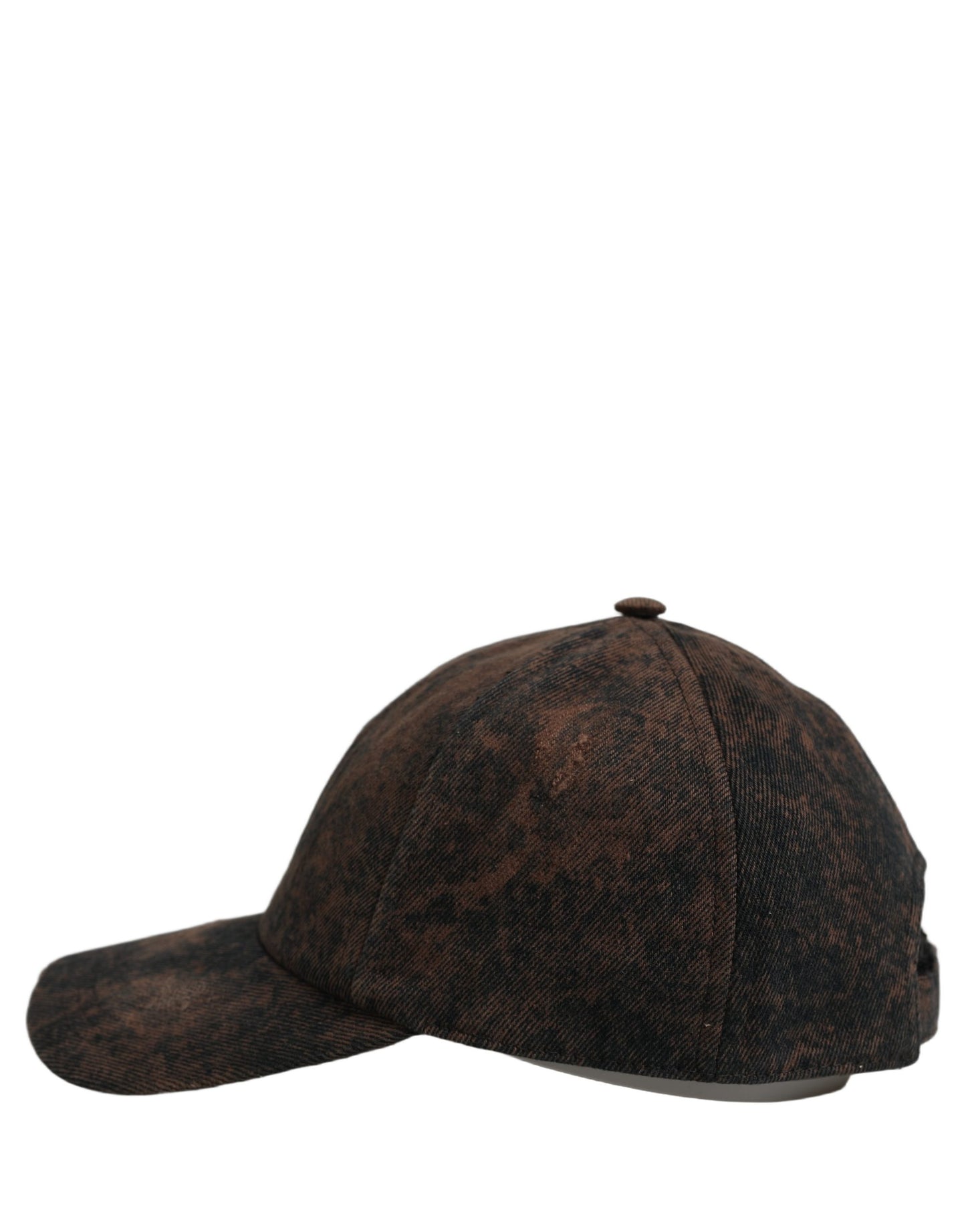 Dolce & Gabbana Men Brown Distressed Cotton Baseball Cap Hat