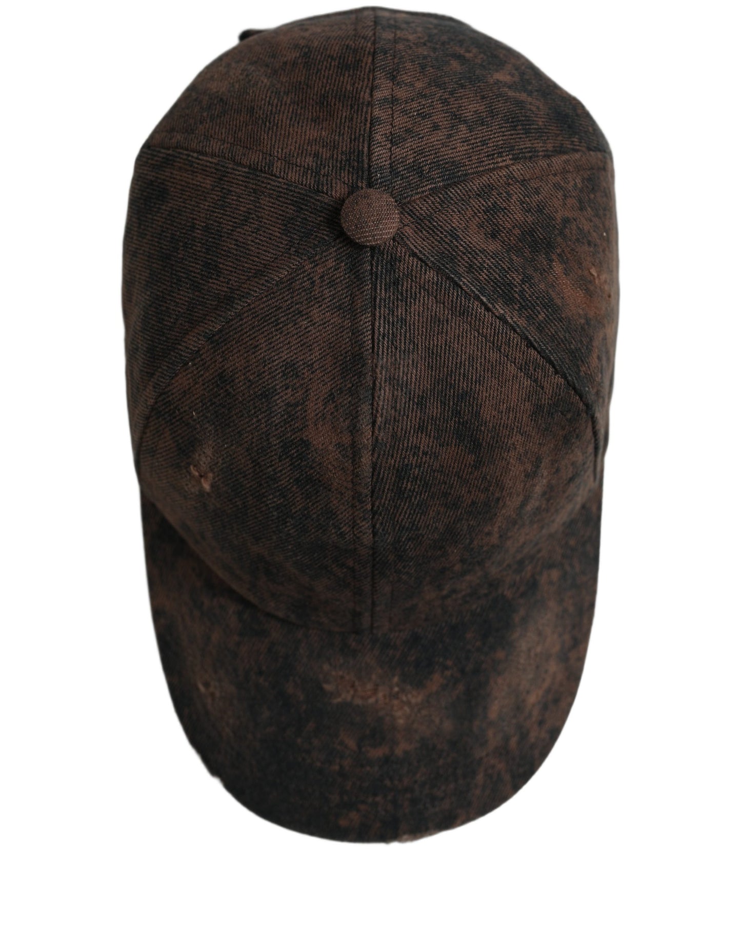 Dolce & Gabbana Men Brown Distressed Cotton Baseball Cap Hat