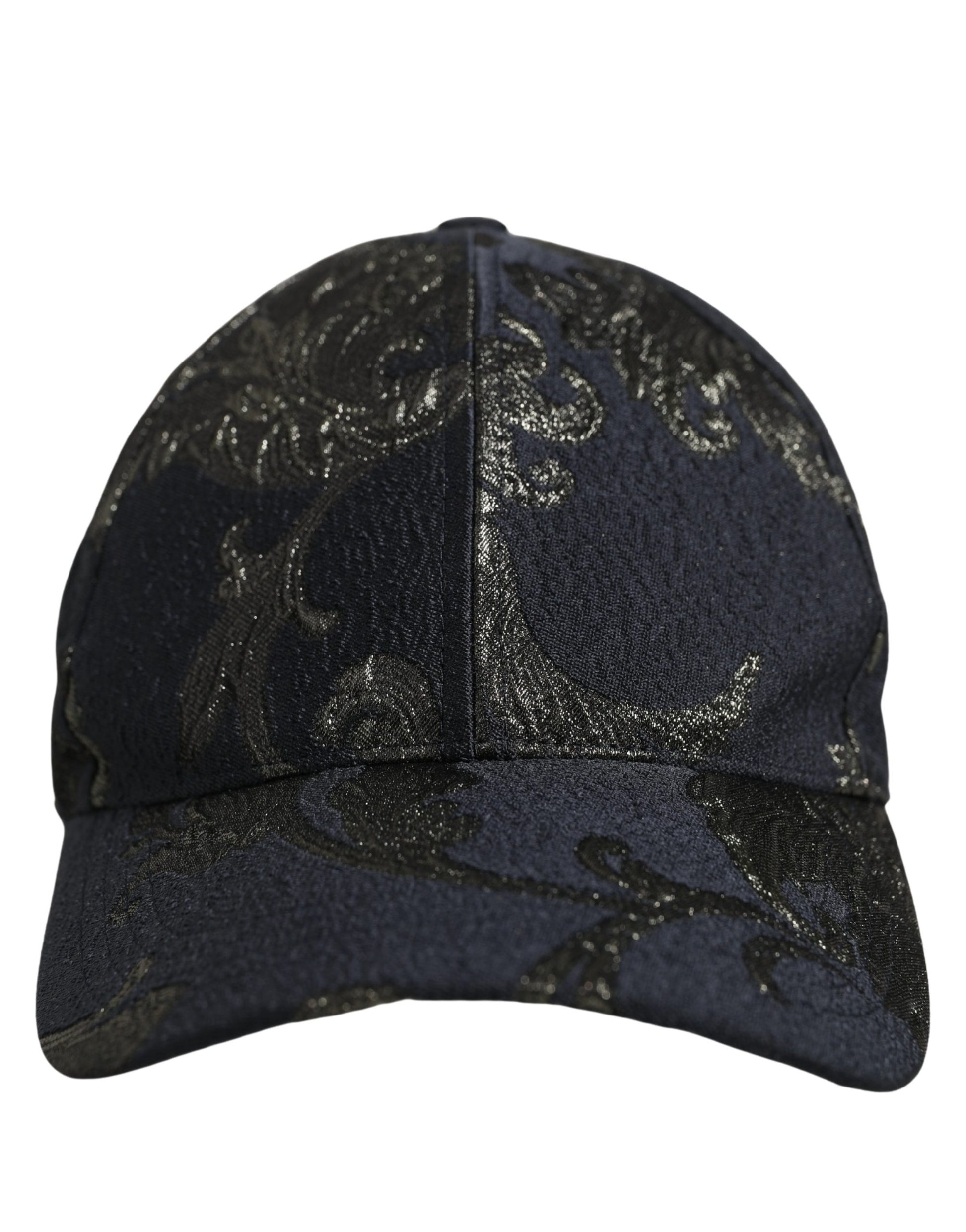 Dolce & Gabbana Men Black Floral Barocco Cotton Baseball Cap