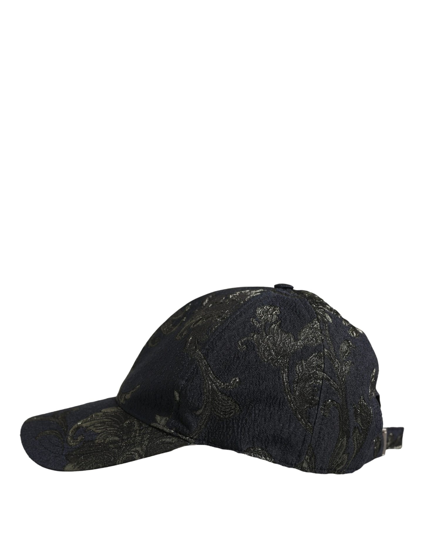 Dolce & Gabbana Men Black Floral Barocco Cotton Baseball Cap