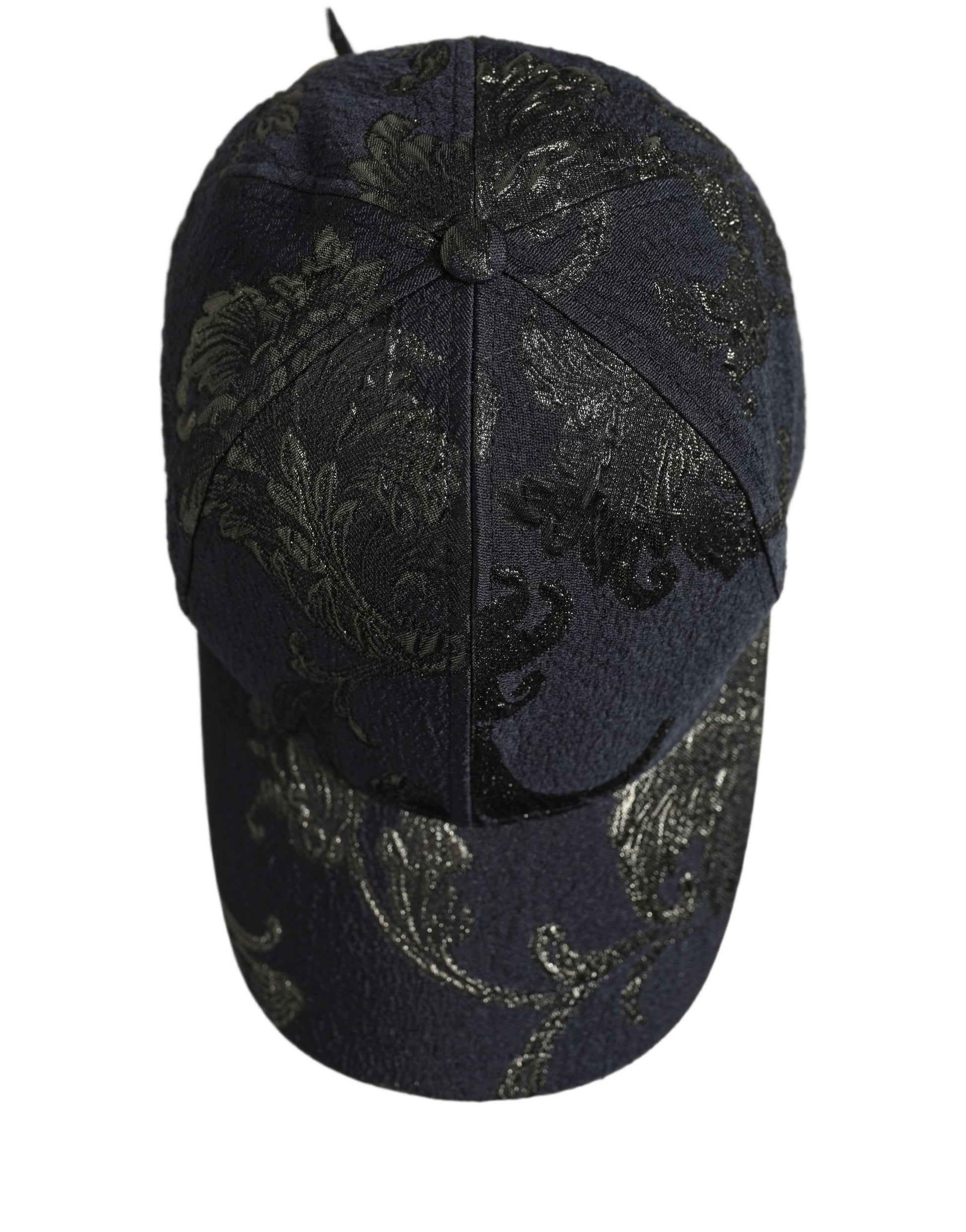 Dolce & Gabbana Men Black Floral Barocco Cotton Baseball Cap