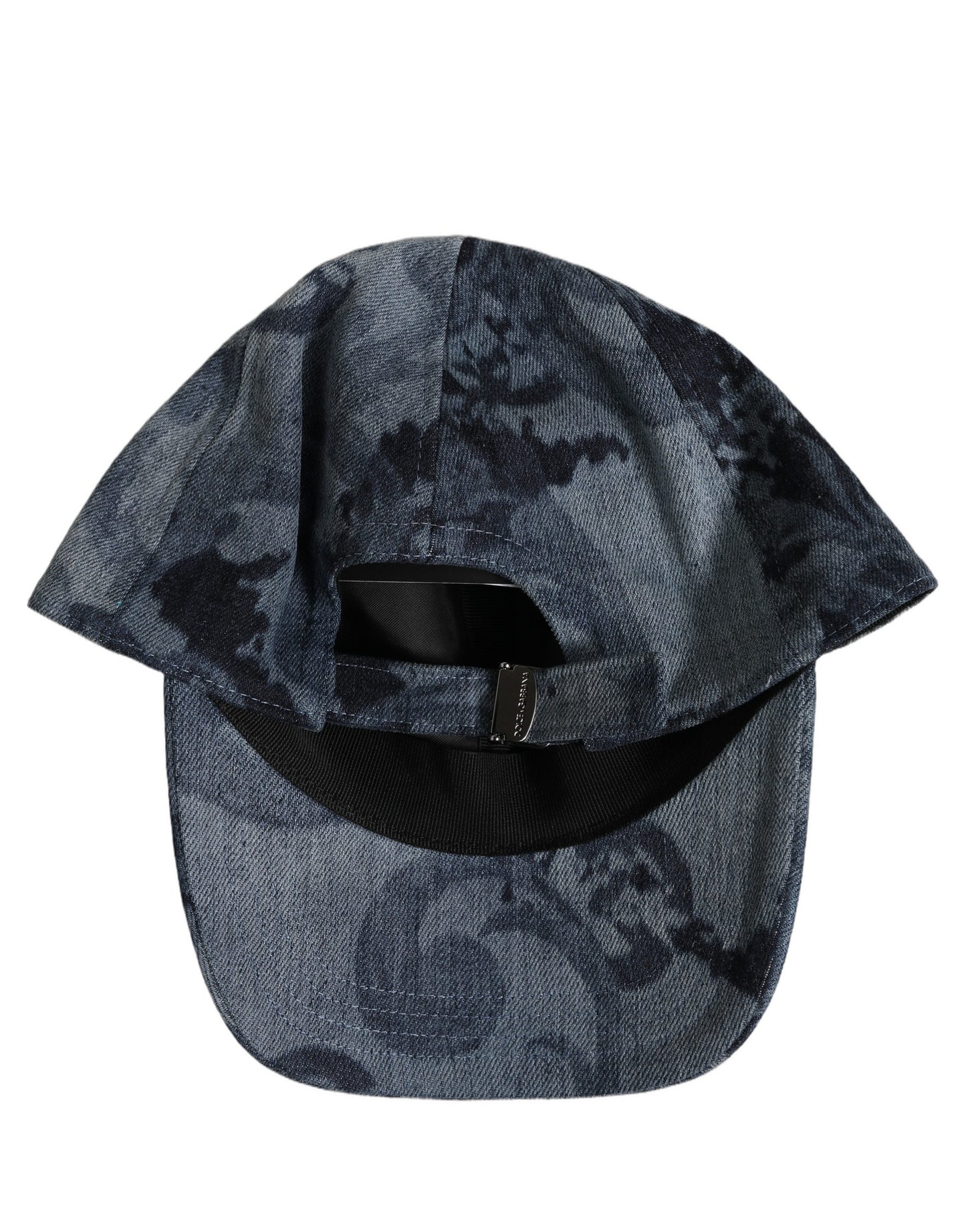 Dolce & Gabbana Men's Blue All Over Logo Cotton Baseball Cap Hat