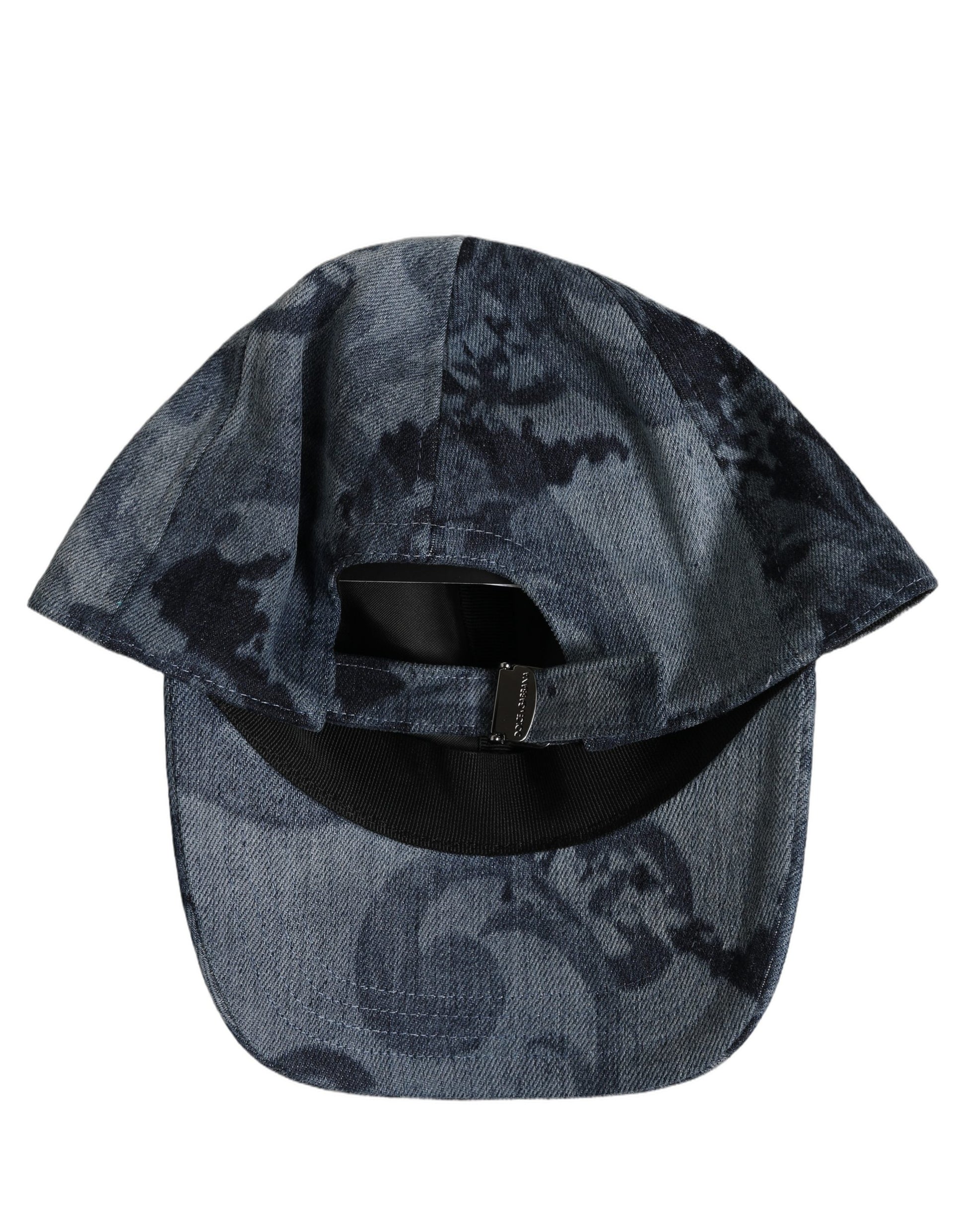 Dolce & Gabbana Men's Blue All Over Logo Cotton Baseball Cap Hat