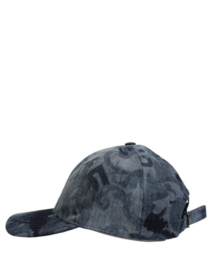 Dolce & Gabbana Men's Blue All Over Logo Cotton Baseball Cap Hat