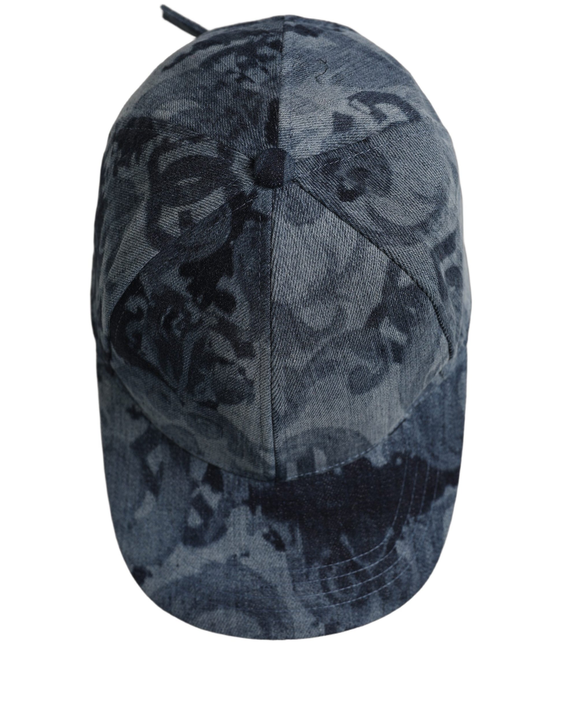 Dolce & Gabbana Men's Blue All Over Logo Cotton Baseball Cap Hat