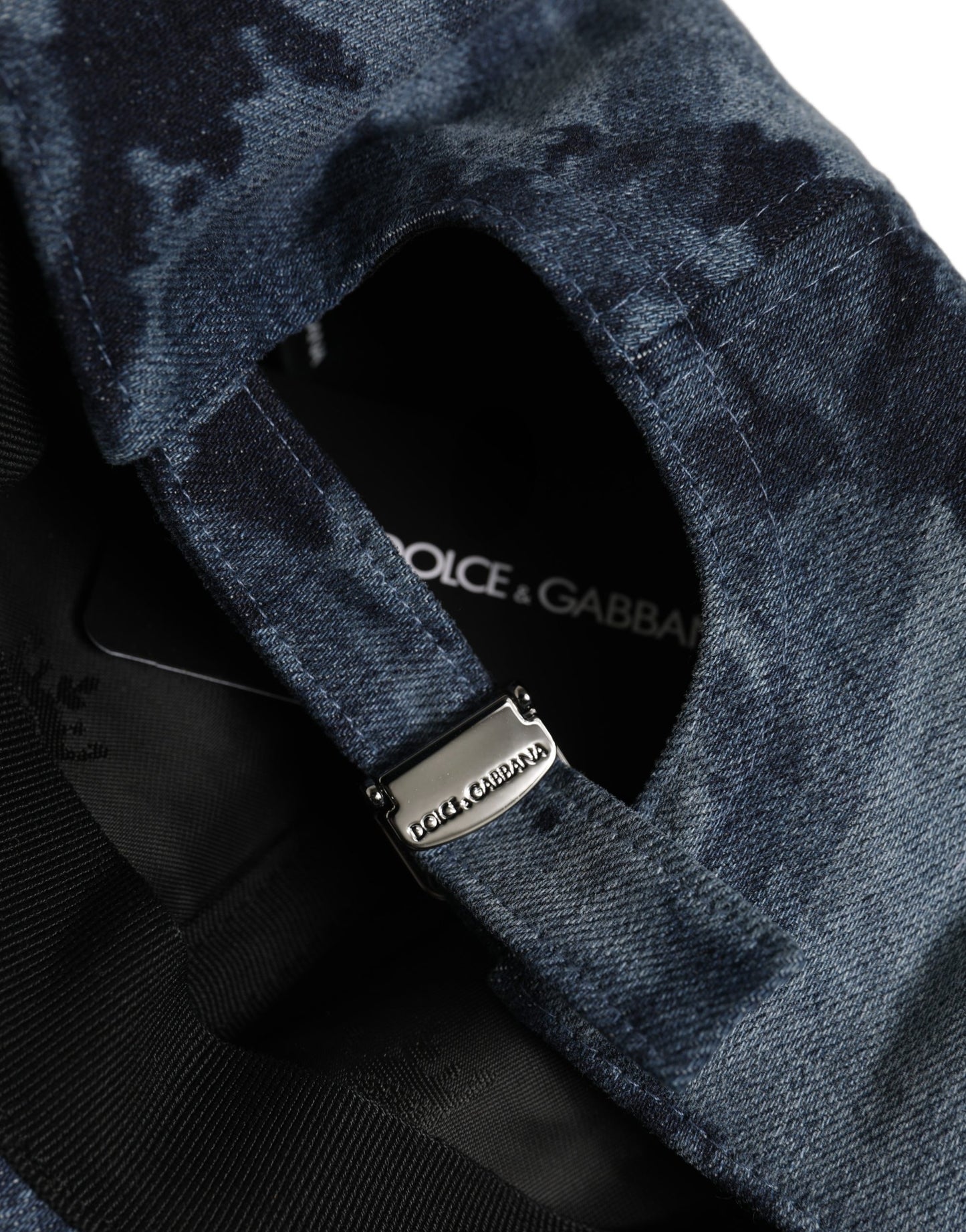 Dolce & Gabbana Men's Blue All Over Logo Cotton Baseball Cap Hat