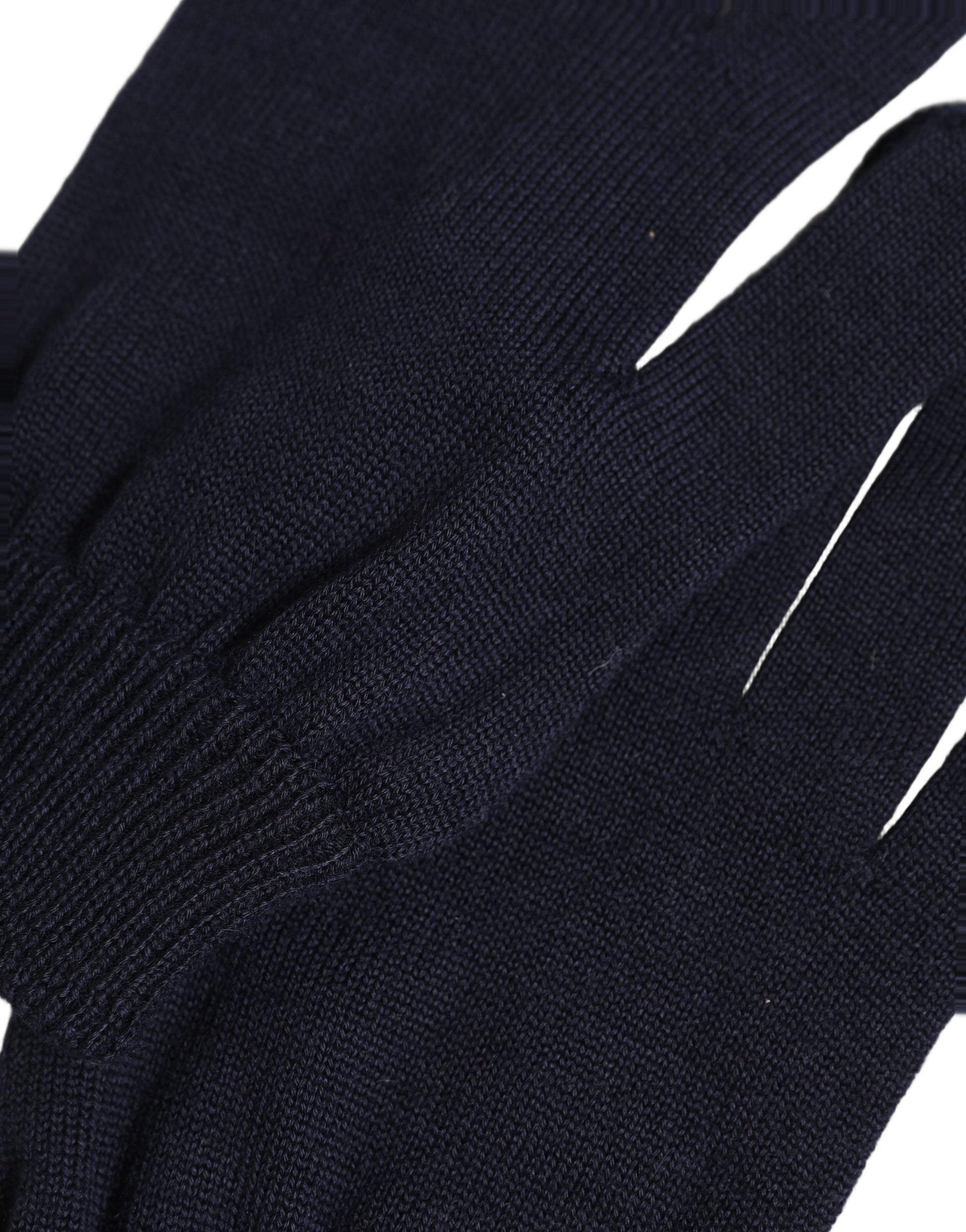 Dolce & Gabbana Dark Blue Cashmere Knitted Winter Gloves