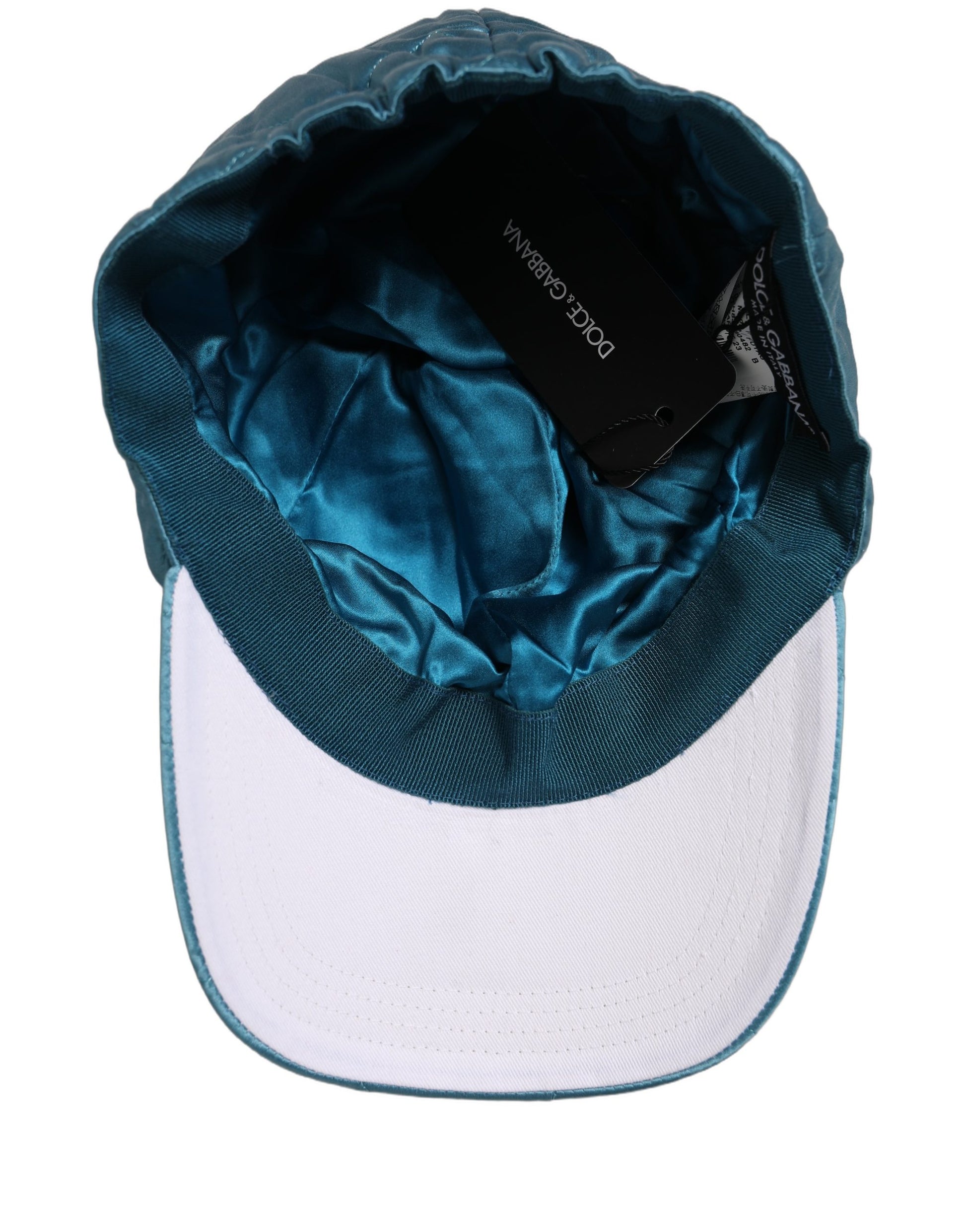 Dolce & Gabbana Men Teal Quilted Baseball Cap