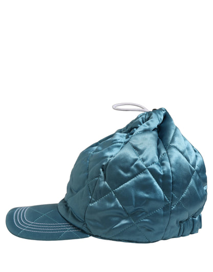 Dolce & Gabbana Men Teal Quilted Baseball Cap