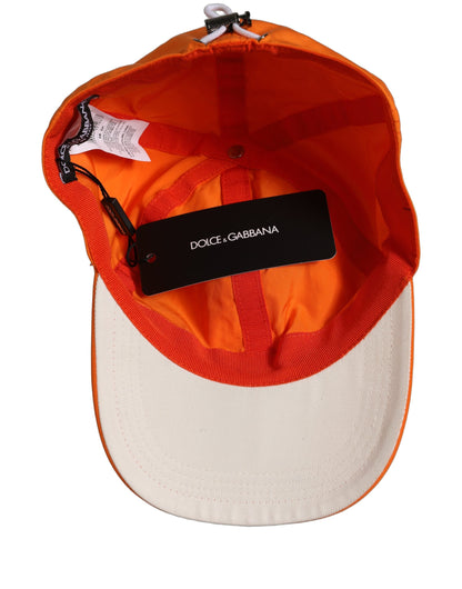 Dolce & Gabbana Men’s Orange Polyester Baseball Cap with Adjustable Strap