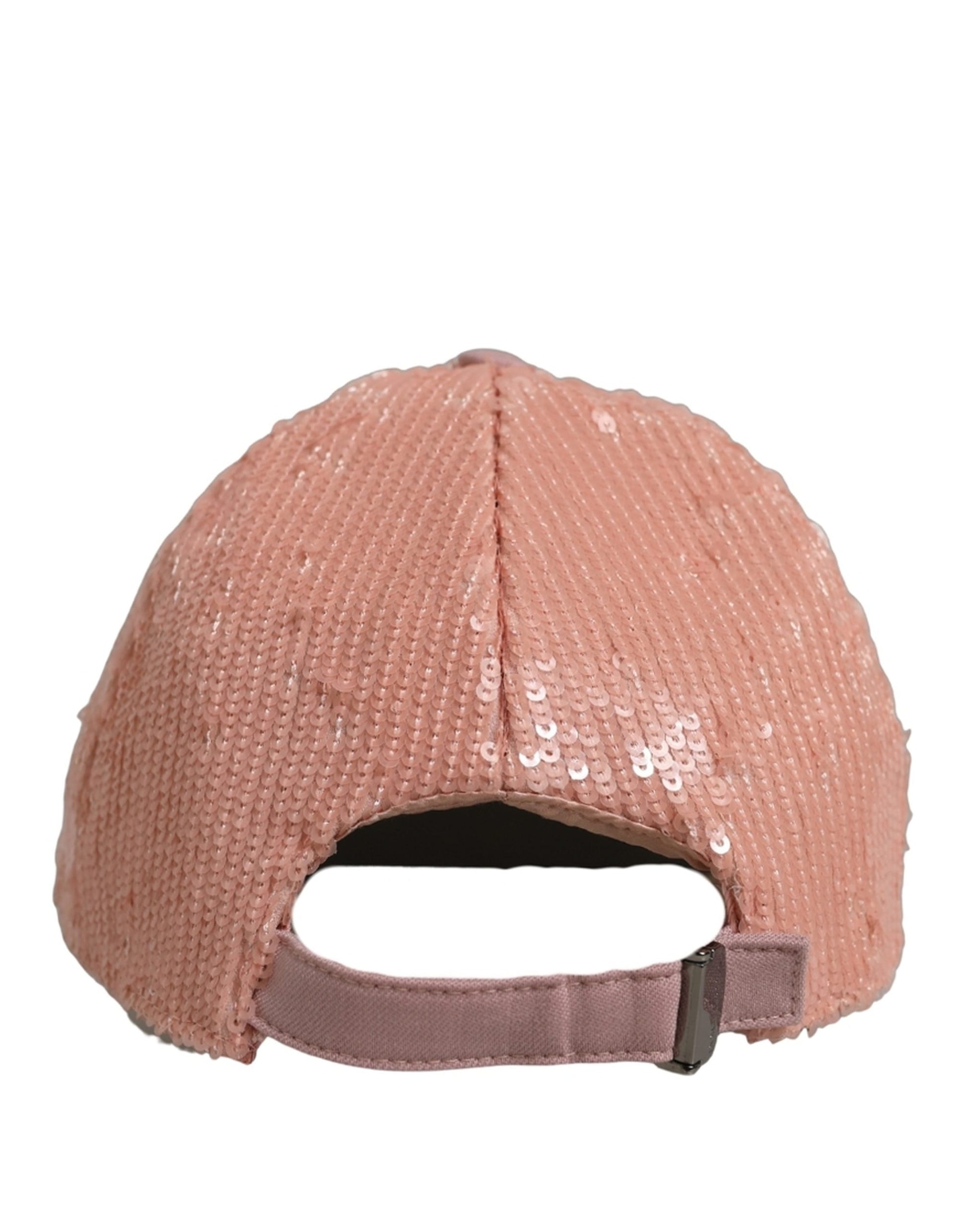 Dolce & Gabbana Men Pink Cotton Sequin Baseball Cap