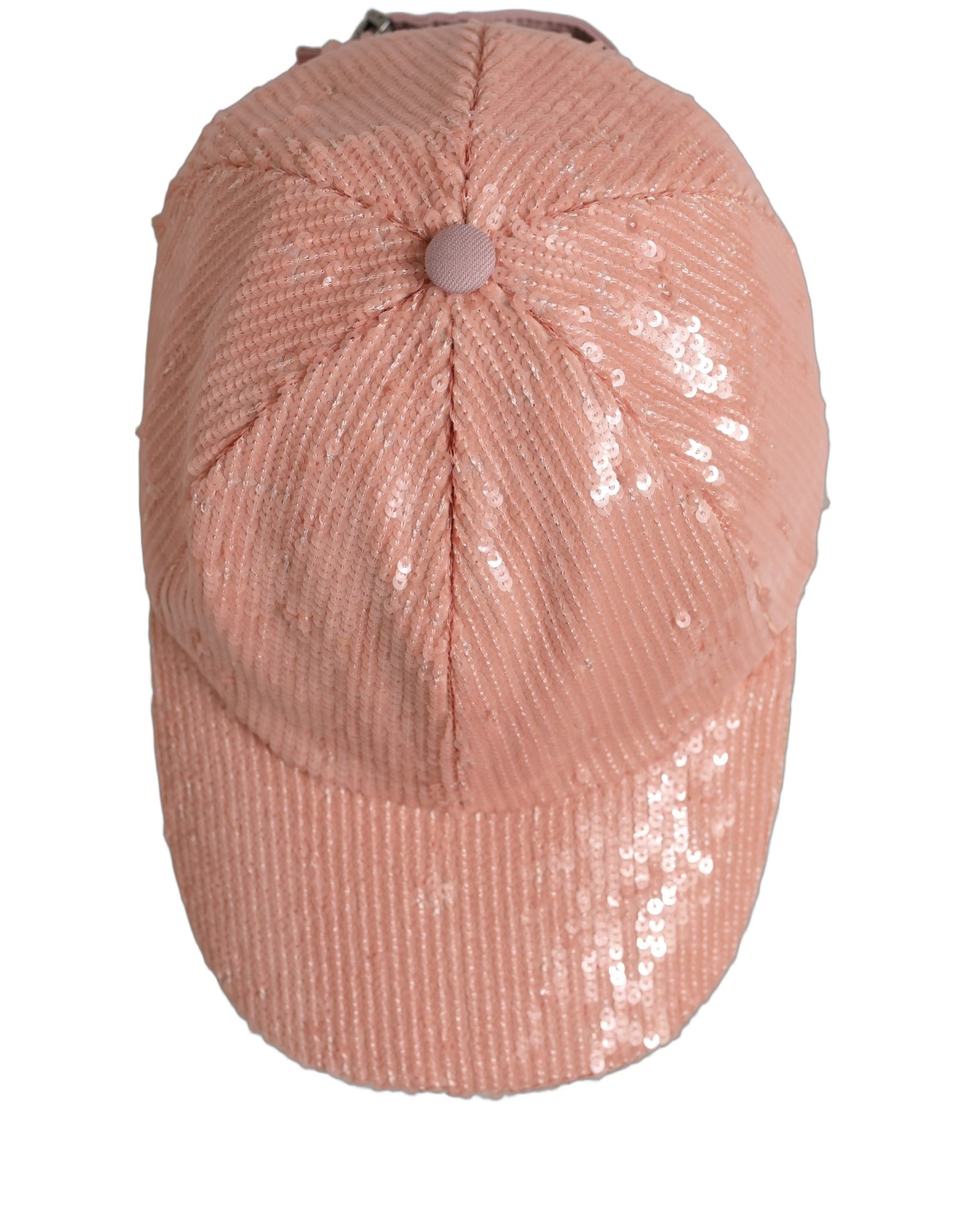 Dolce & Gabbana Men Pink Cotton Sequin Baseball Cap