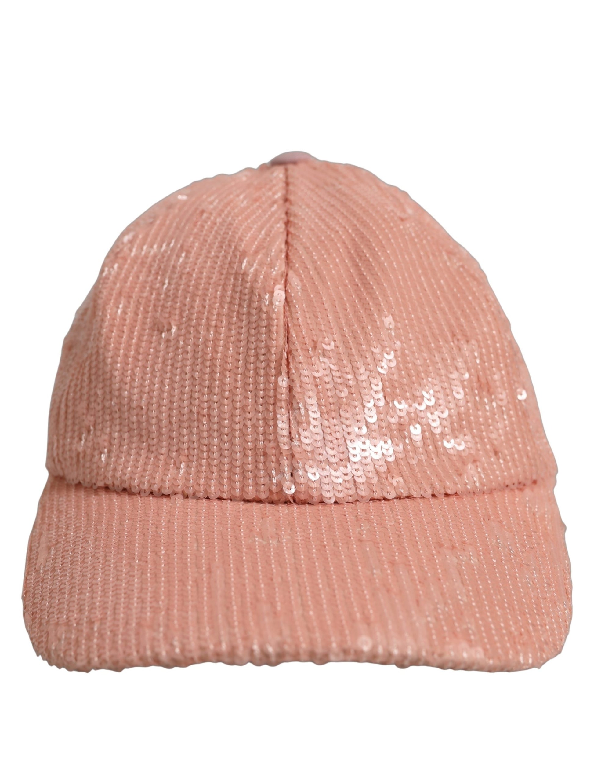 Dolce & Gabbana Men Pink Cotton Sequin Baseball Cap