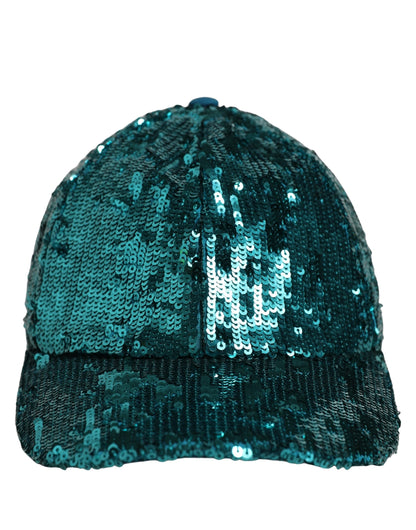 Dolce & Gabbana Green Cotton Sequin Baseball Cap