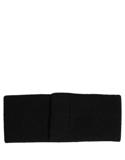 Dolce & Gabbana Men Black Cashmere Logo Plaque Headband