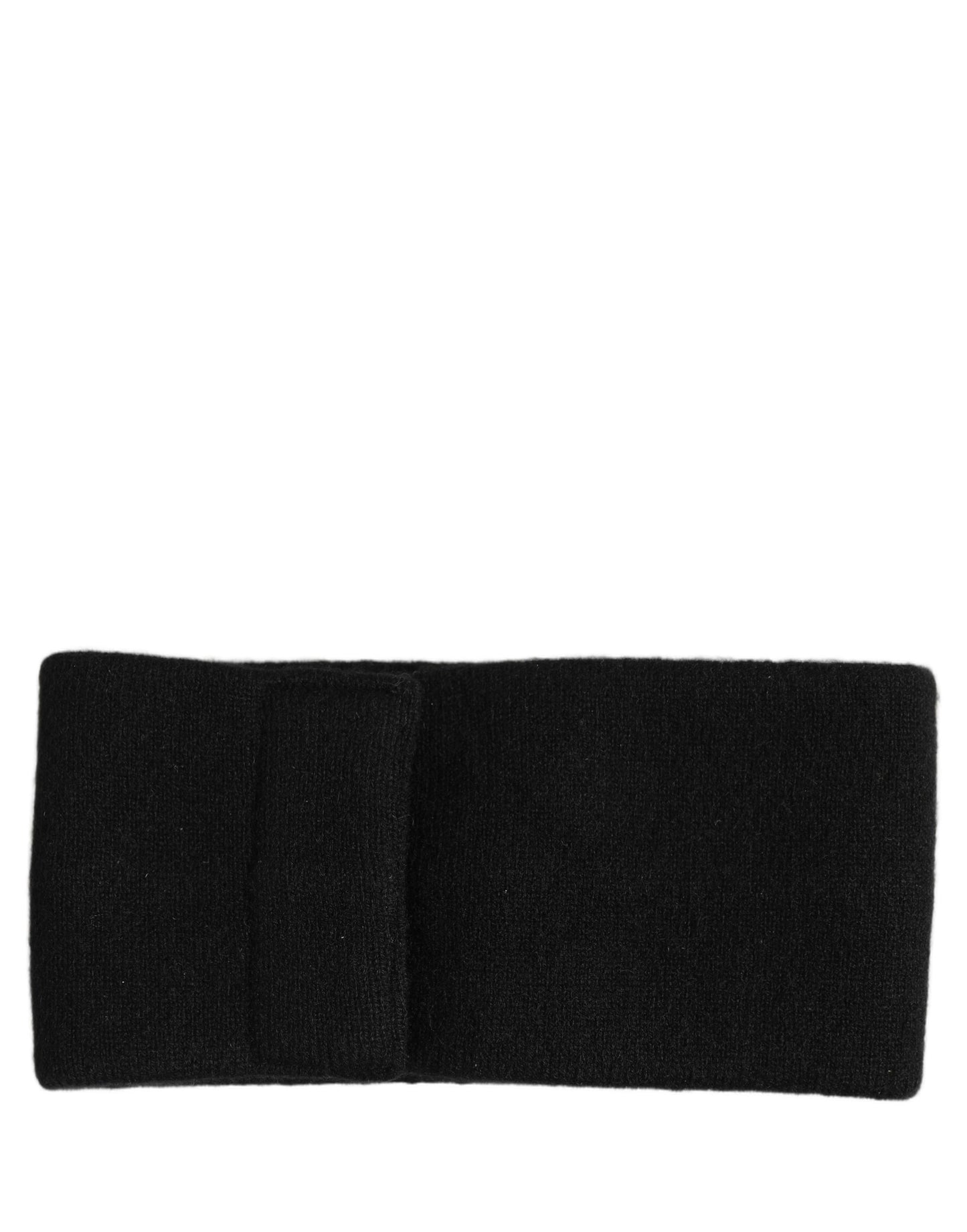 Dolce & Gabbana Men Black Cashmere Knitted Logo Headband One Size