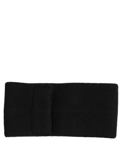 Dolce & Gabbana Men Black Cashmere Knitted Logo Headband One Size