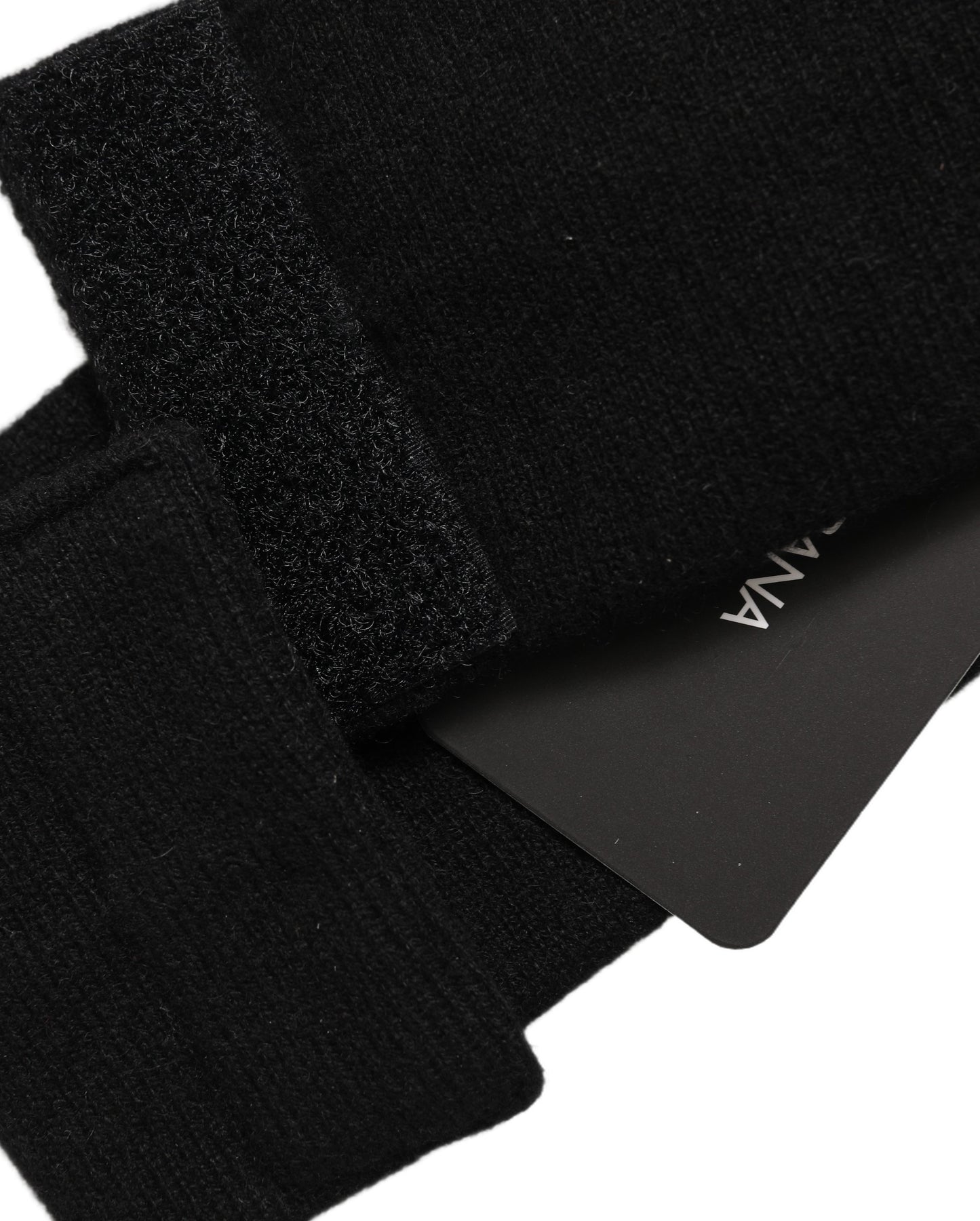 Dolce & Gabbana Men Black Cashmere Knitted Logo Headband One Size