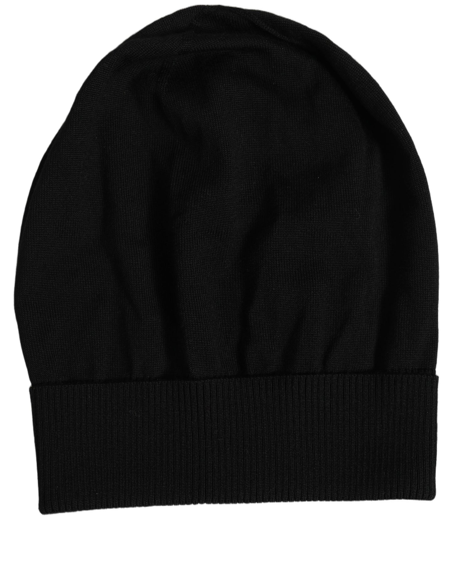 Dolce & Gabbana Men’s Black Virgin Wool Knitted Beanie Capello One Hat