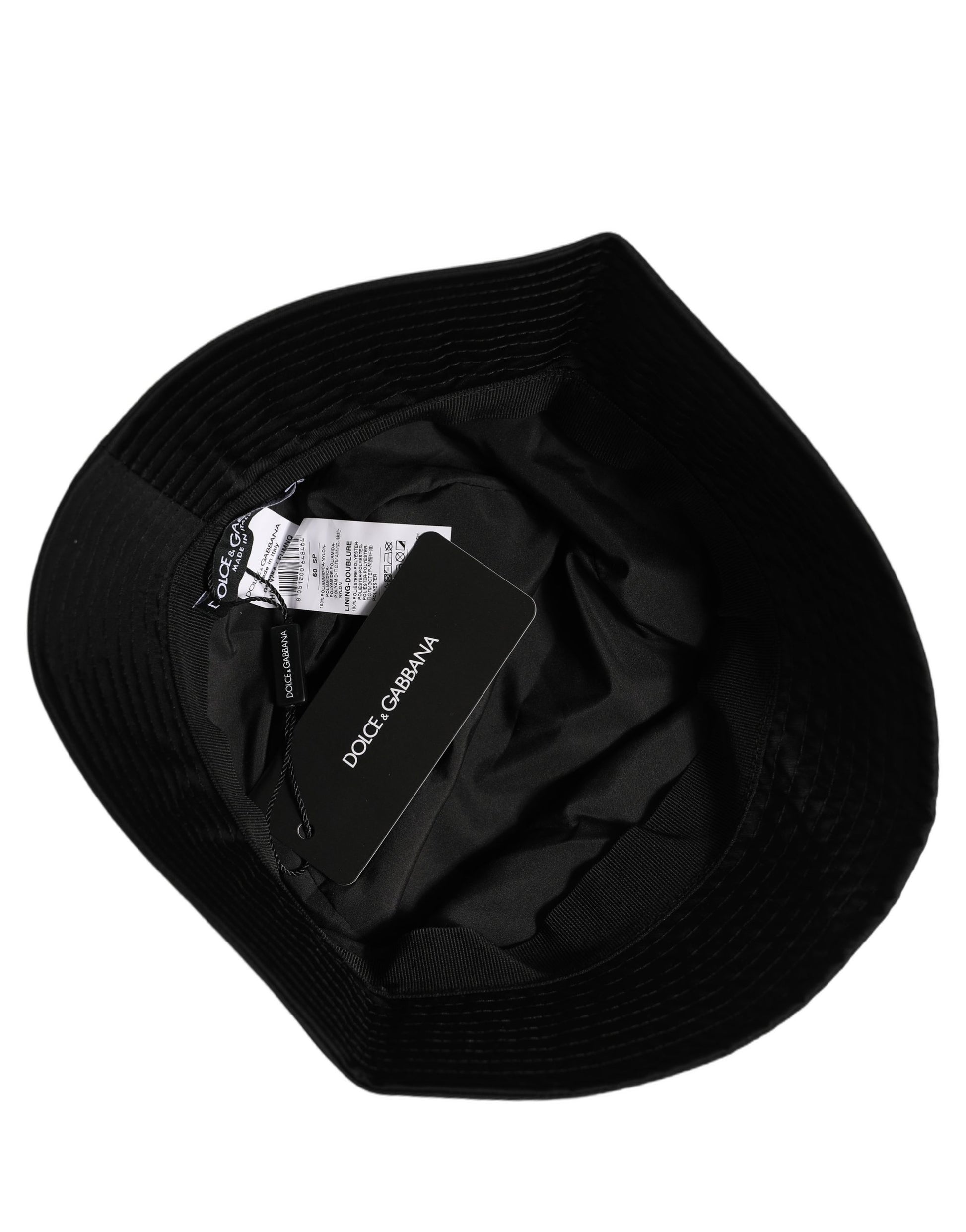 Dolce & Gabbana Black Nylon Wide Brim Bucket Hat