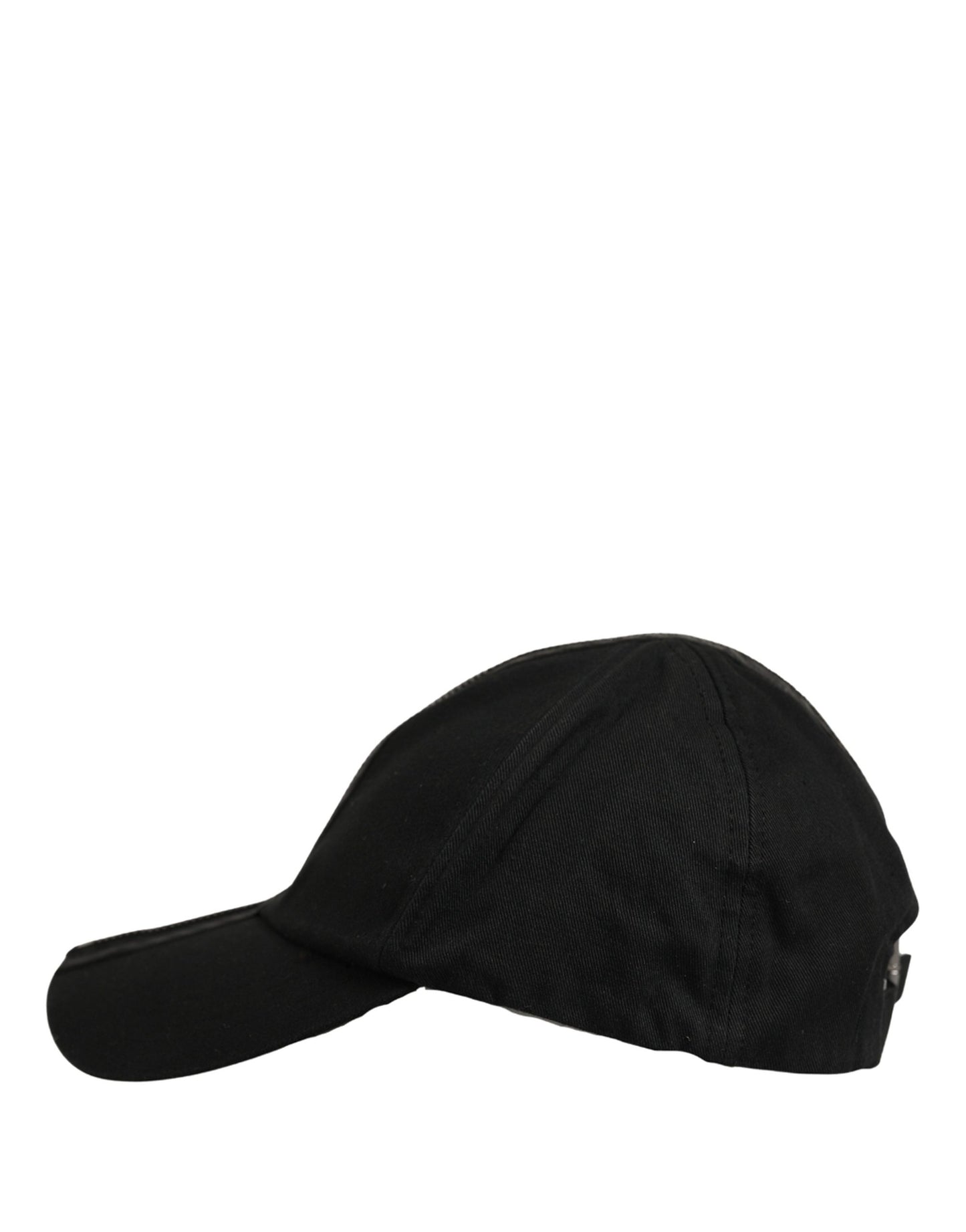 Dolce & Gabbana Black Cotton Baseball Cap with Zipper Details